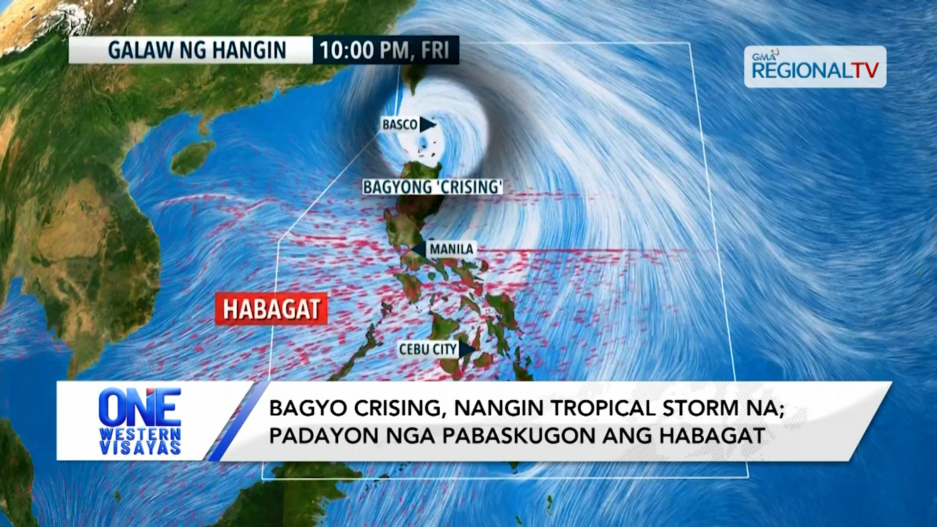 Bagyo Crising, nangin tropical storm na, ginapabaskog ang habagat | One Western Visayas
