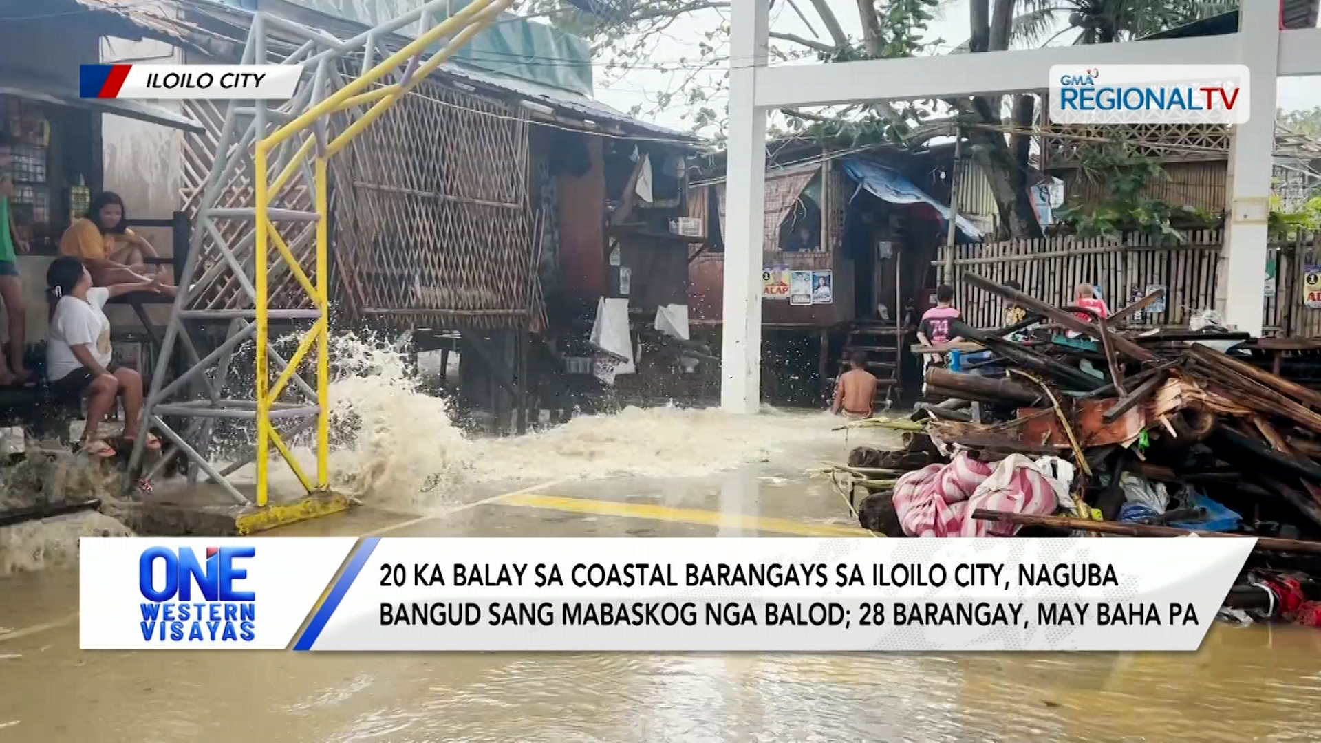 20 ka balay sa Iloilo City, naguba bangud sang mabaskog nga balod | One Western Visayas