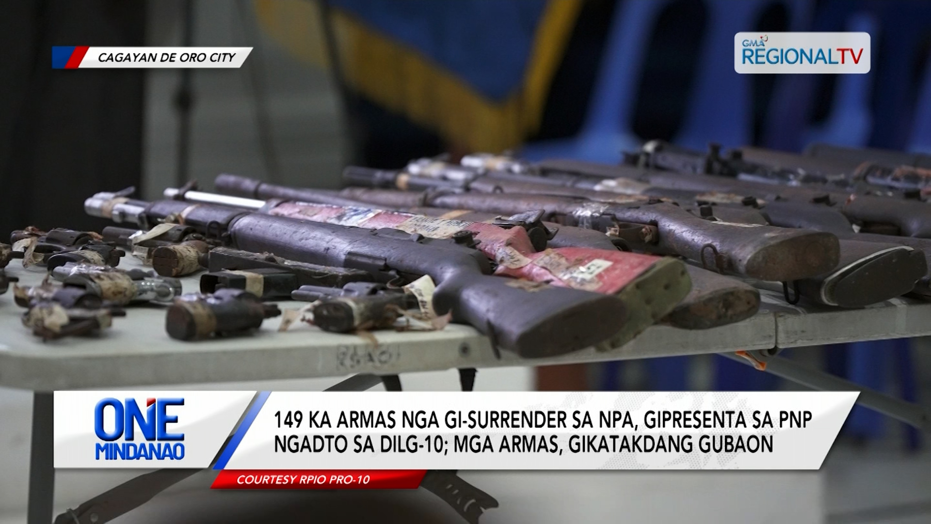 149 ka armas nga gi-surrender sa NPA, gipresenta sa PNP sa DILG-10 ...