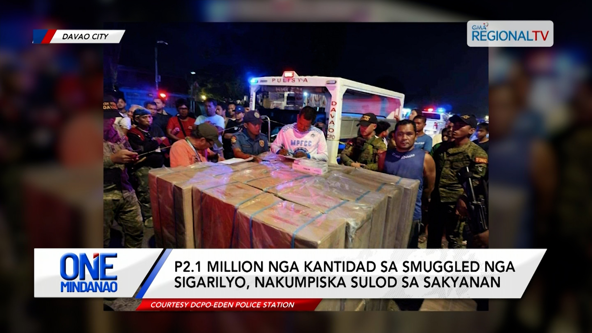 P2.1 million smuggled nga sigarilyo, nakumpiska | One Mindanao