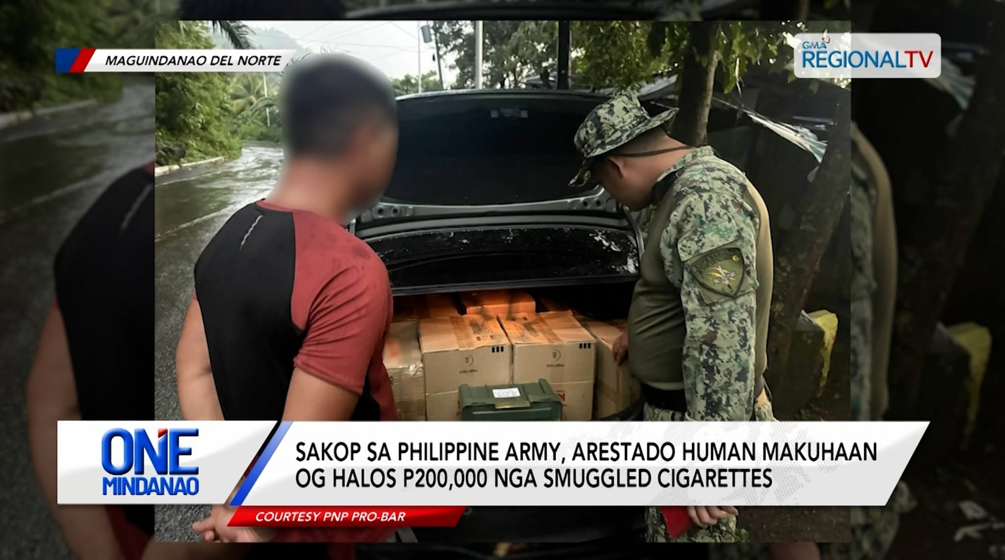 Sakop sa Philippine Army, arestado kay nakuhaan og P200,000 smuggled cigarettes | One Mindanao