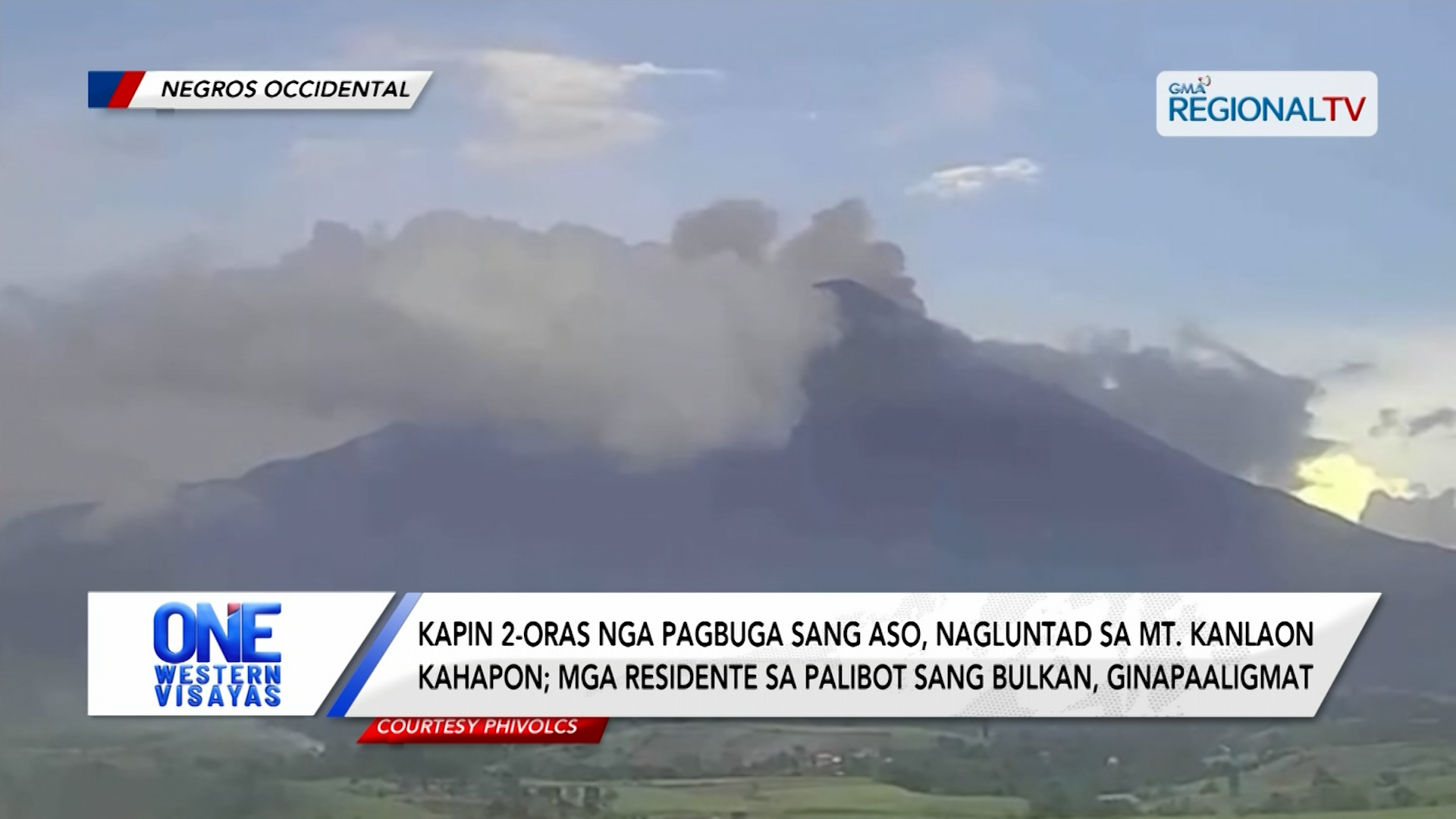 Kapin 2-oras nga pagbuga sang aso, nagluntad sa Mt. Kanlaon kahapon | One Western Visayas