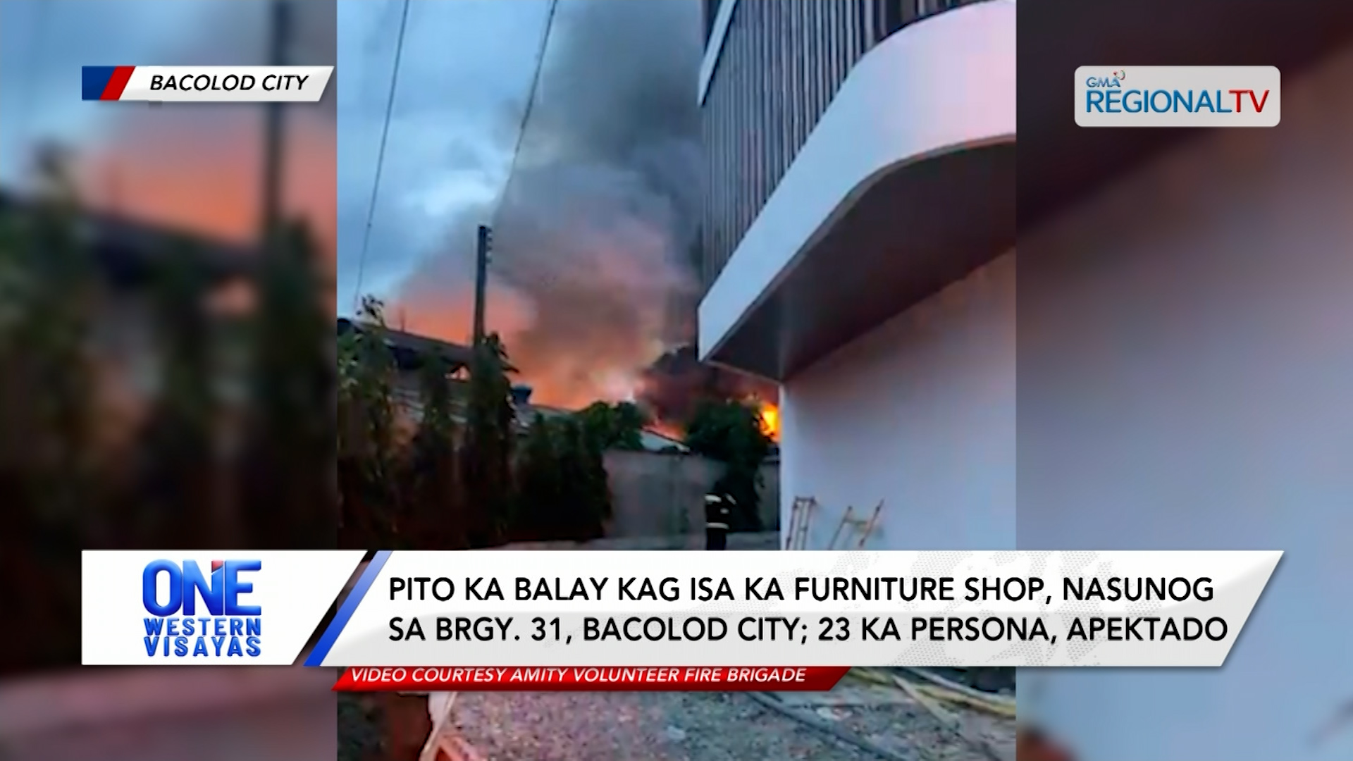 Pito ka balay kag isa ka furniture shop, nasunog sa Brgy. 31, Bacolod City | One Western Visayas