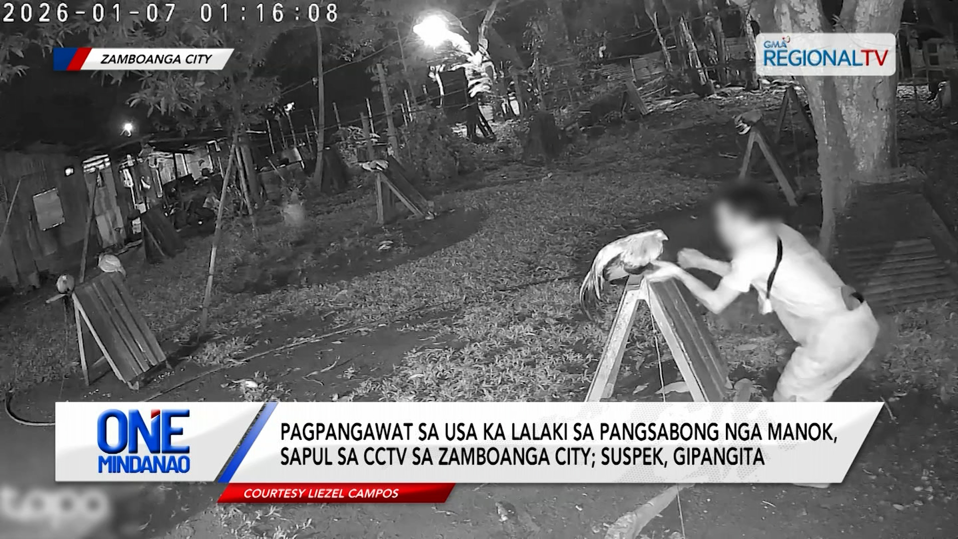 Pagpangawat sa lalaki sa pangsabong nga manok, sapul sa CCTV | One Mindanao