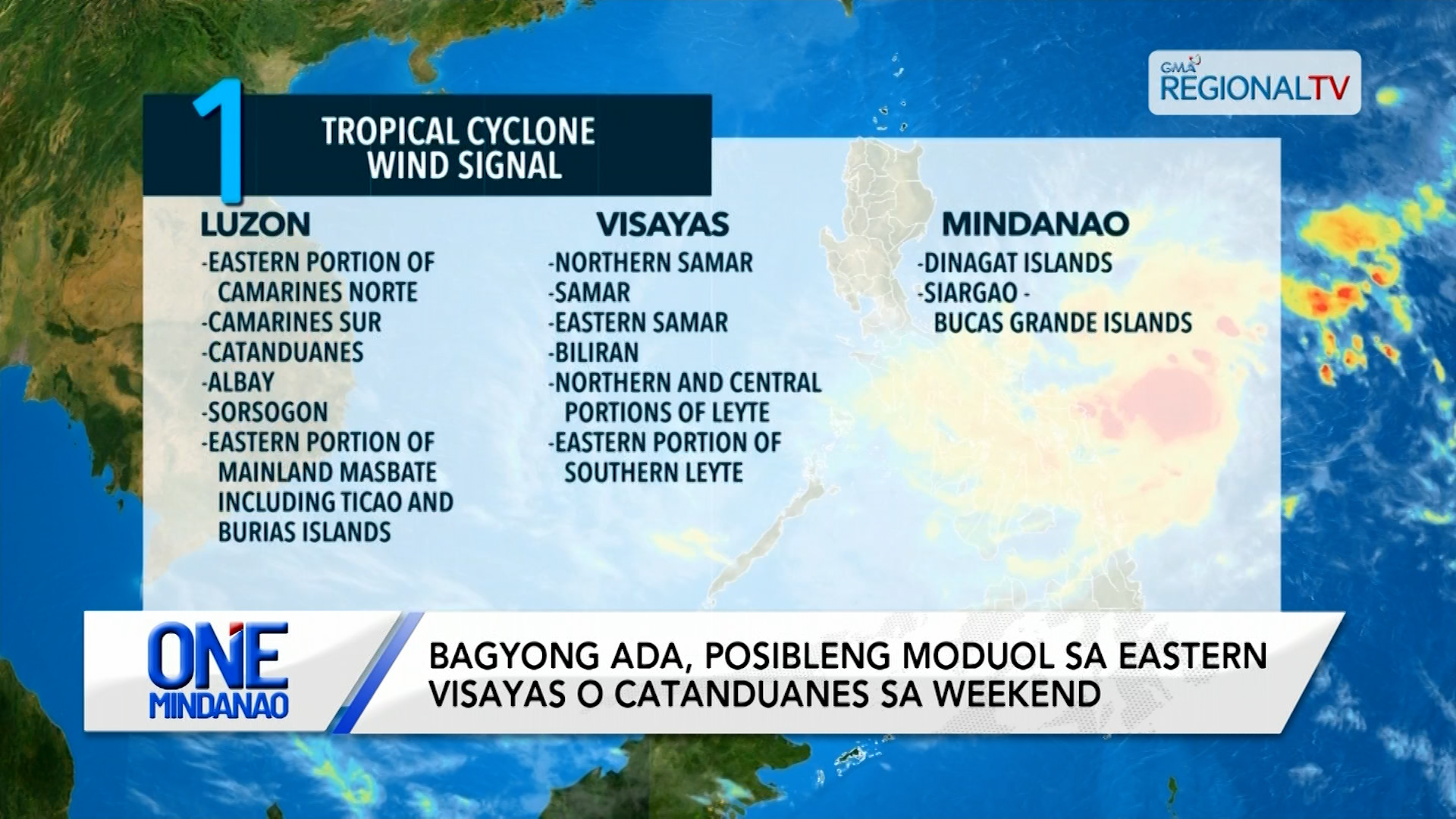 Bagyong Ada, nagkaduol sa Eastern Visayas ug Catanduanes | One Mindanao