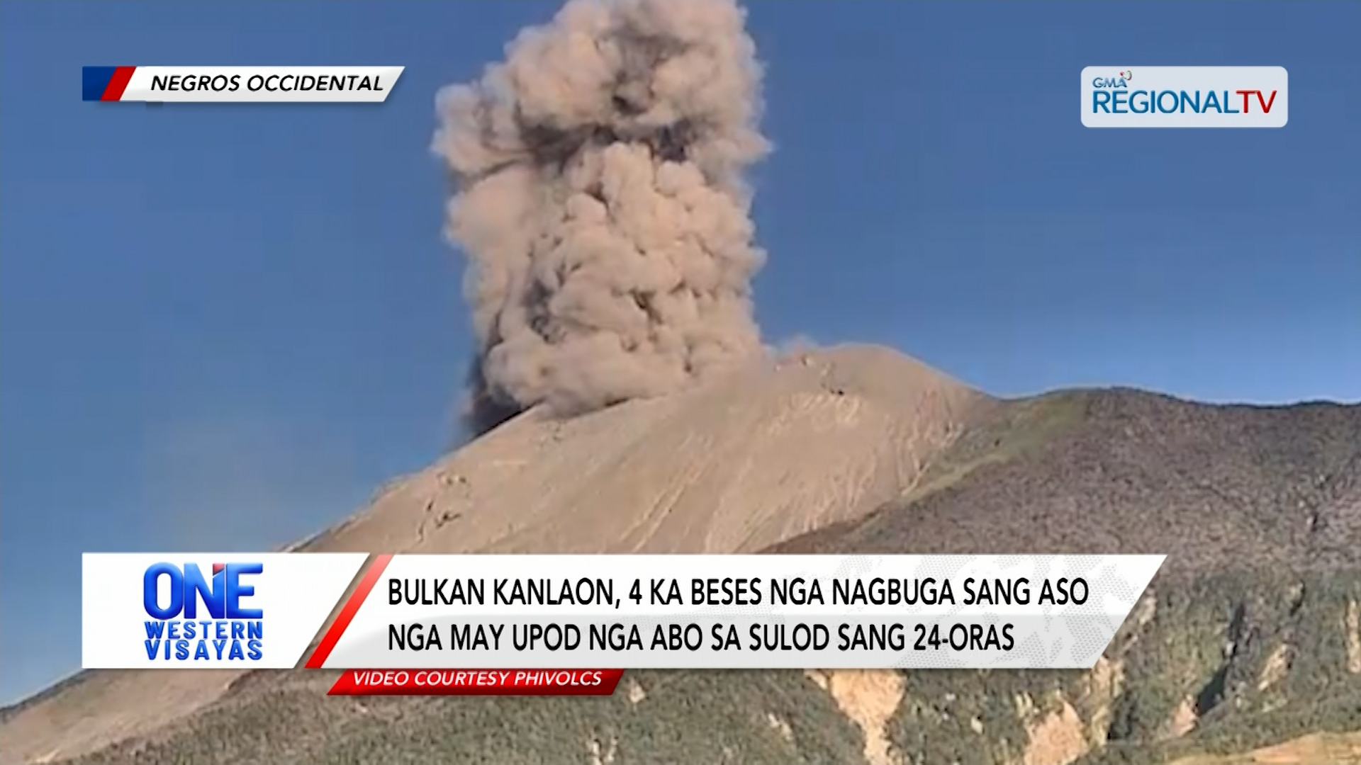 Bulkan Kanlaon, 4 ka beses nga nagbuga sang aso nga may upod nga abo | One Western Visayas