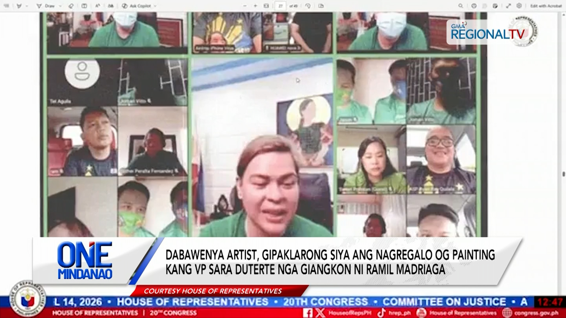 Dabawenya artist, gipaklarong siya ang nagregalo og painting kang VPSD| One Mindanao