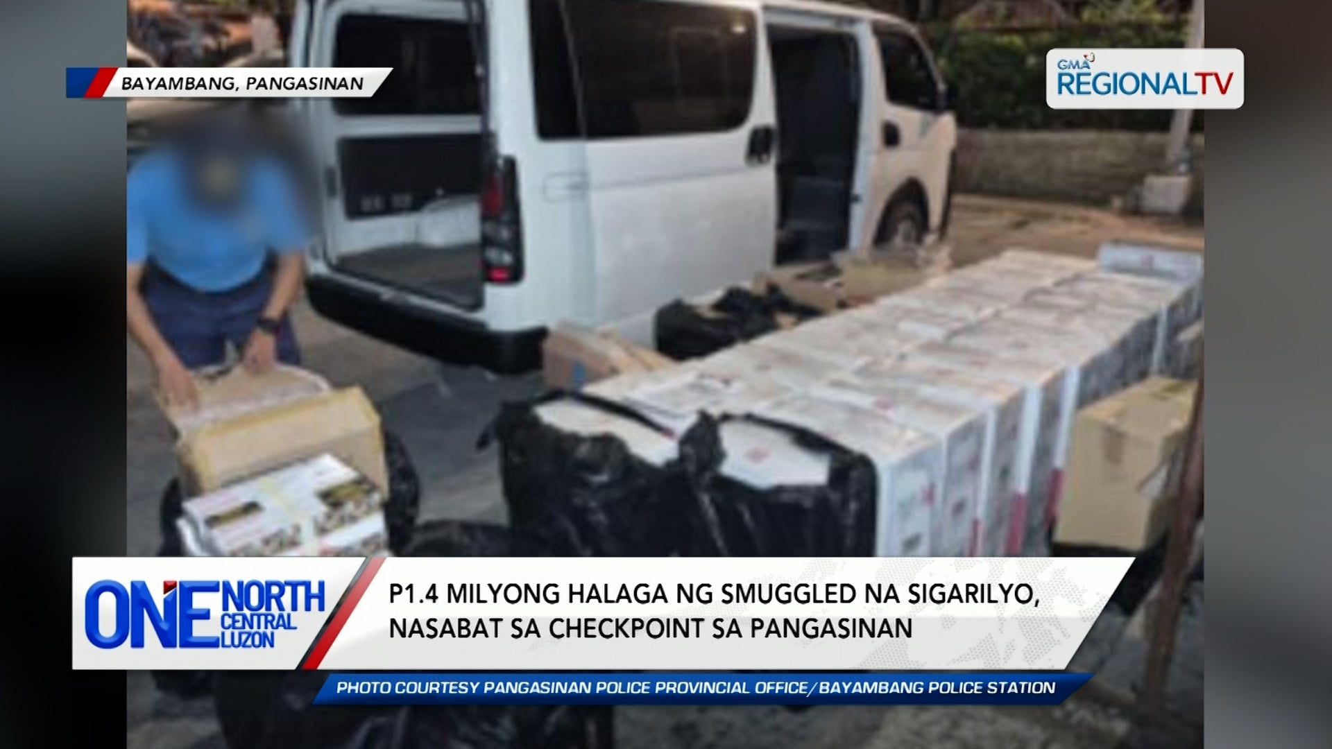 P1.4-M halaga ng smuggled na sigarilyo, nasabat sa checkpoint. | One North Central Luzon