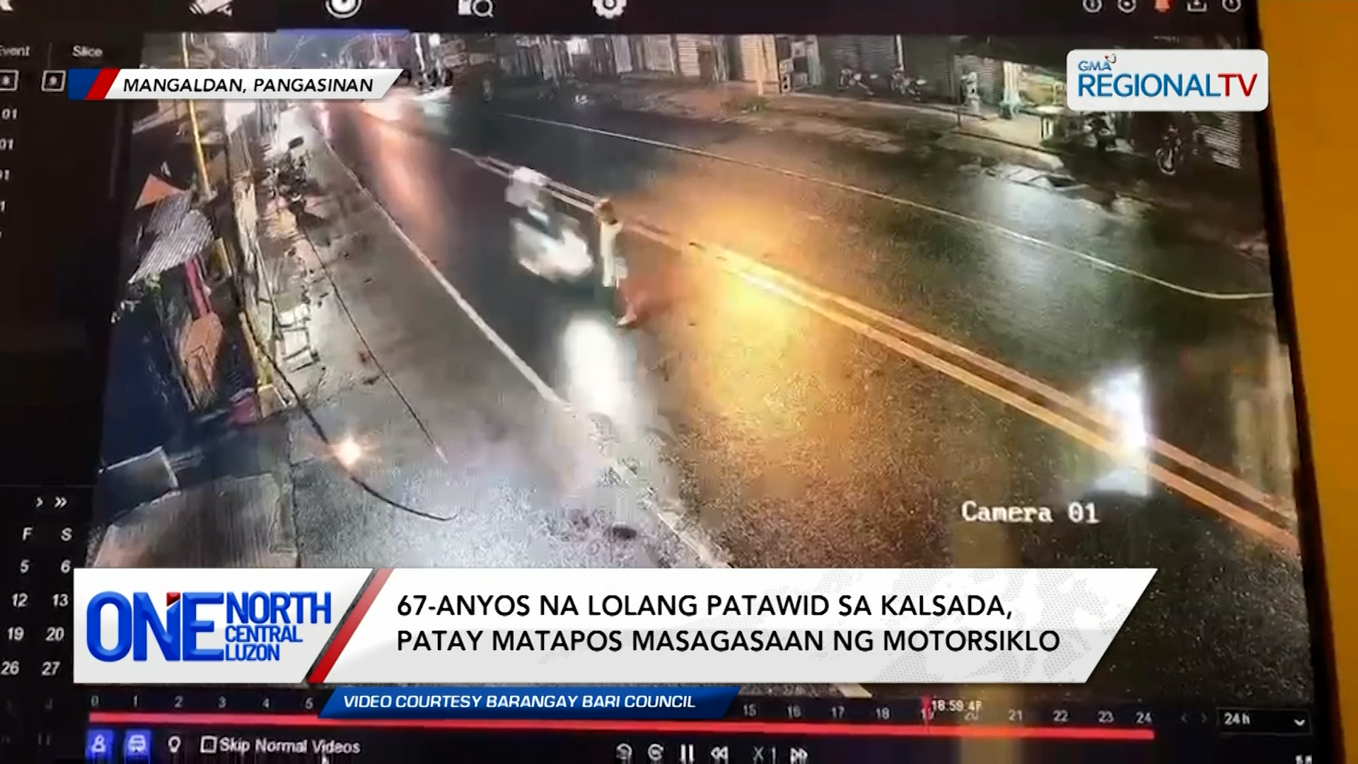 Lolang patawid sa kalsada, patay matapos masagasaan ng motorsiklo | One North Central Luzon