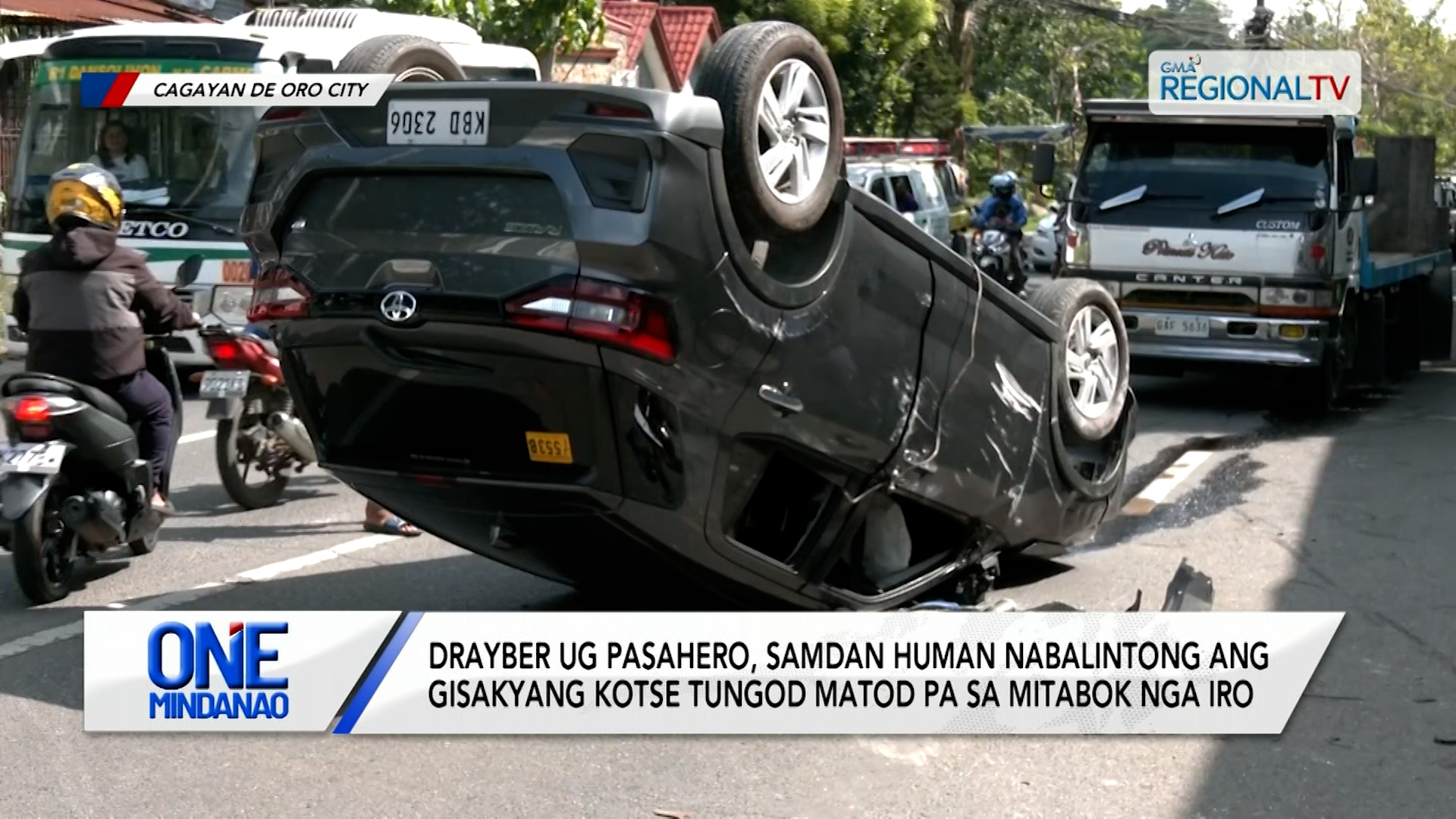 Drayber ug pasahero, samdan human nabalintong ang gisakyang kotse I One Mindanao