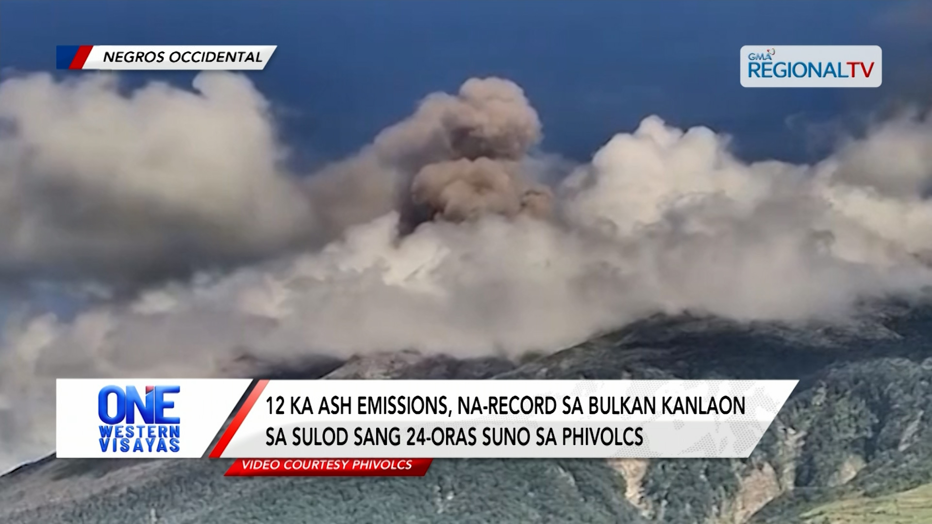 12 ka ash emissions, na-record sa Bulkan Kanlaon sa sulod sang 24-oras | One Western Visayas