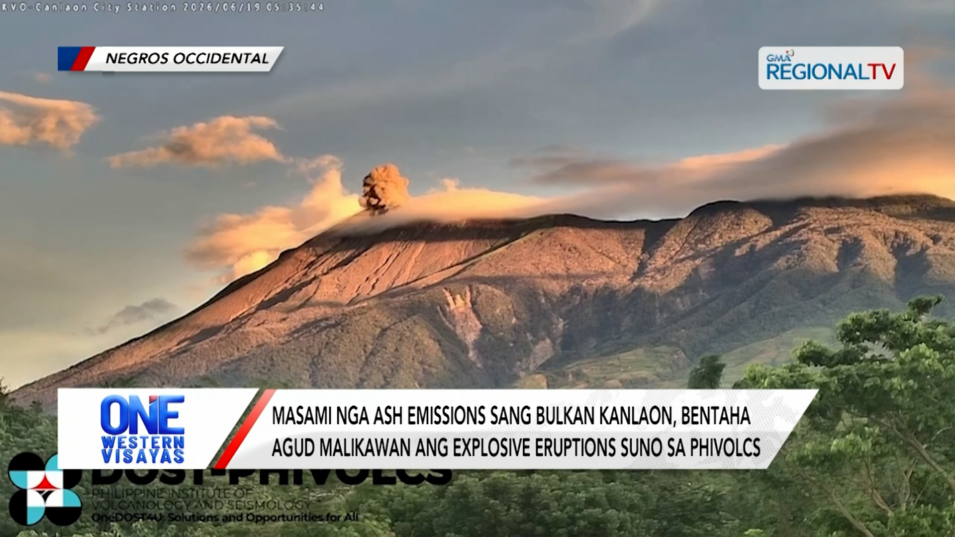 Masami nga ash emissions sa Bulkan Kanlaon, bentaha agud malikawan ang paglupok| One Western Visayas