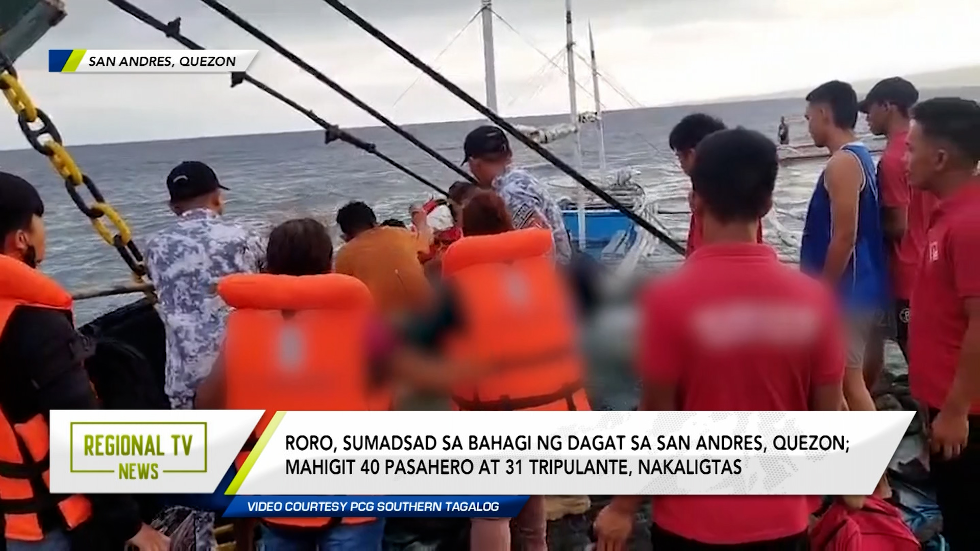 Roro, Sumadsad Sa Batuhang Bahagi Ng Dagat Sa San Andres, Quezon