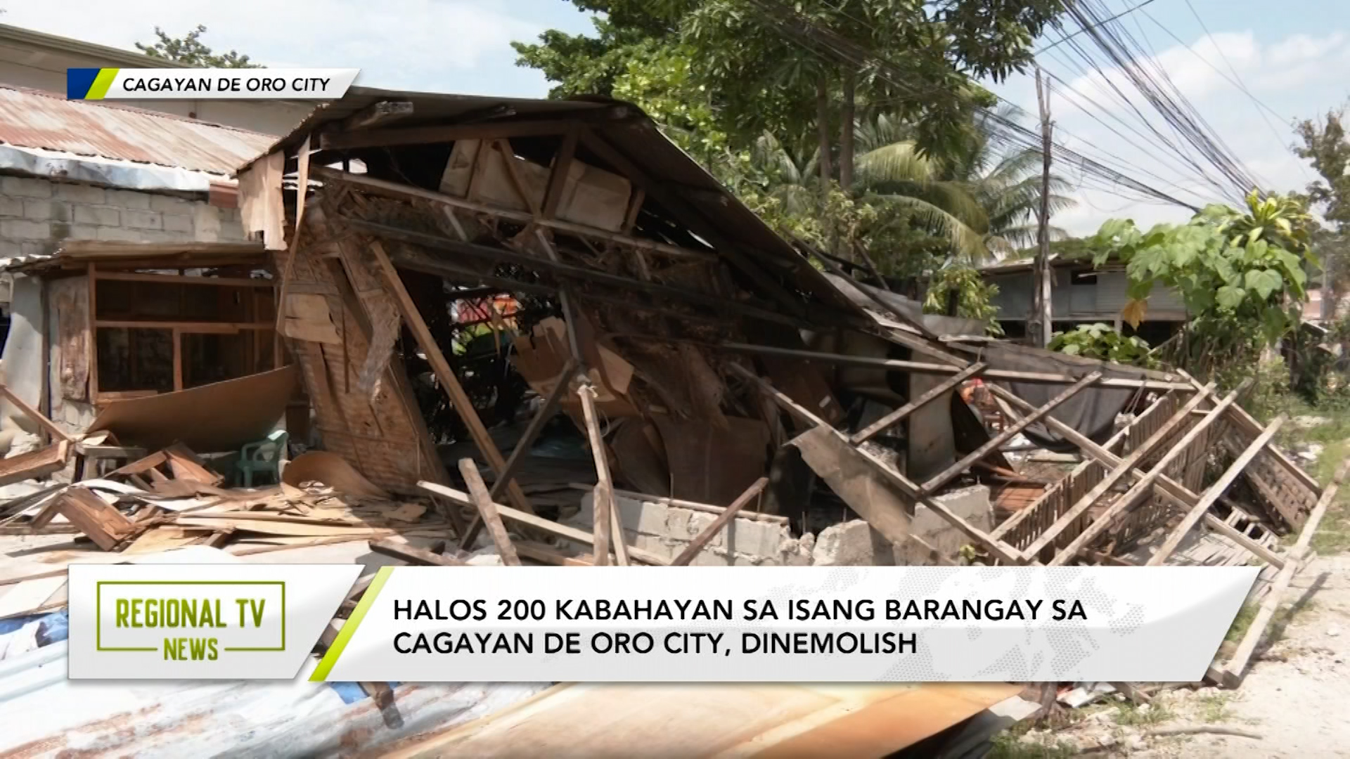 Halos 200 kabahayan sa isang barangay sa Cagayan De Oro City, dinemolish