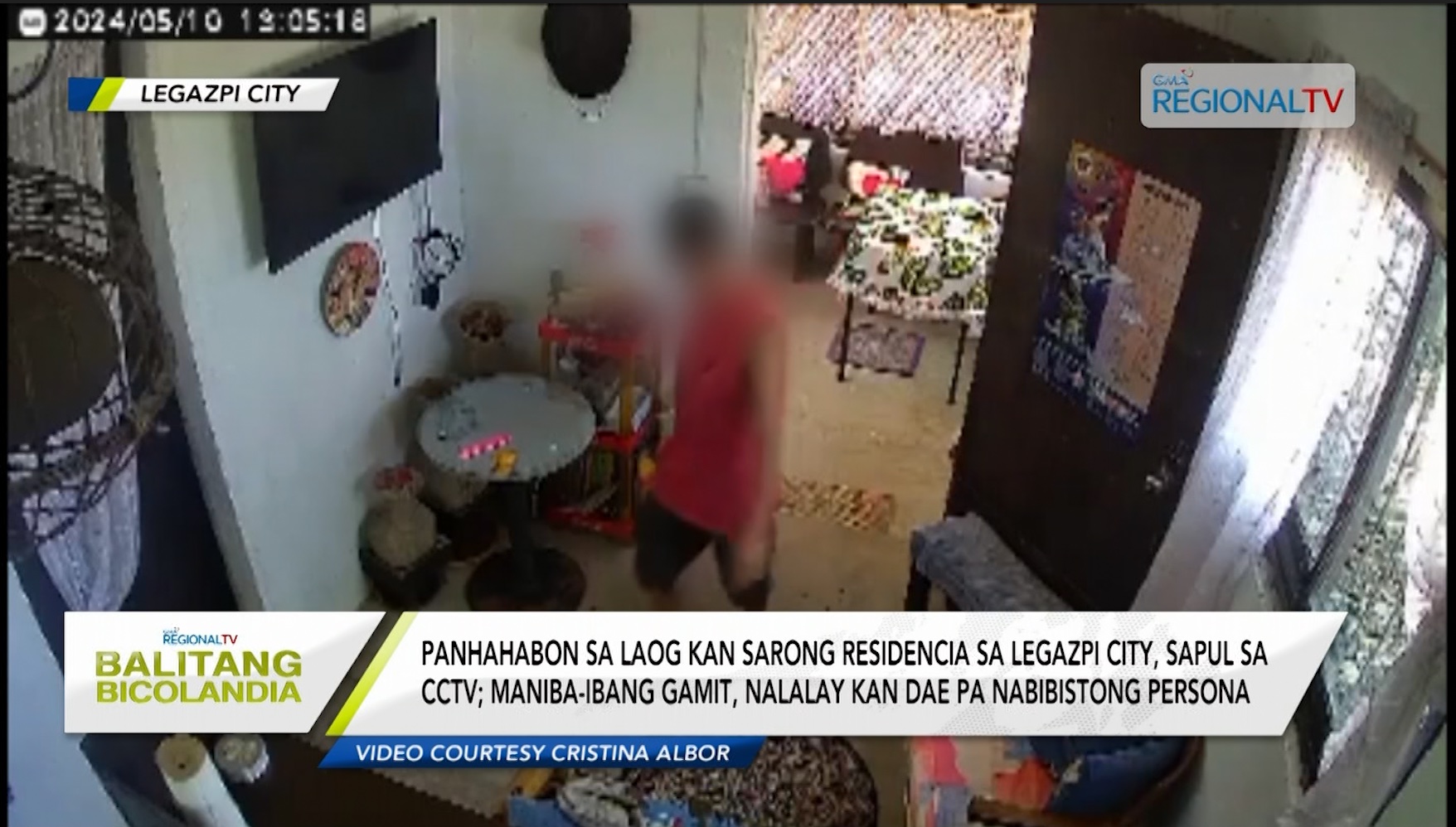 Panhahabon sa laog kan sarong residencia sa Legazpi City, sapul sa CCTV