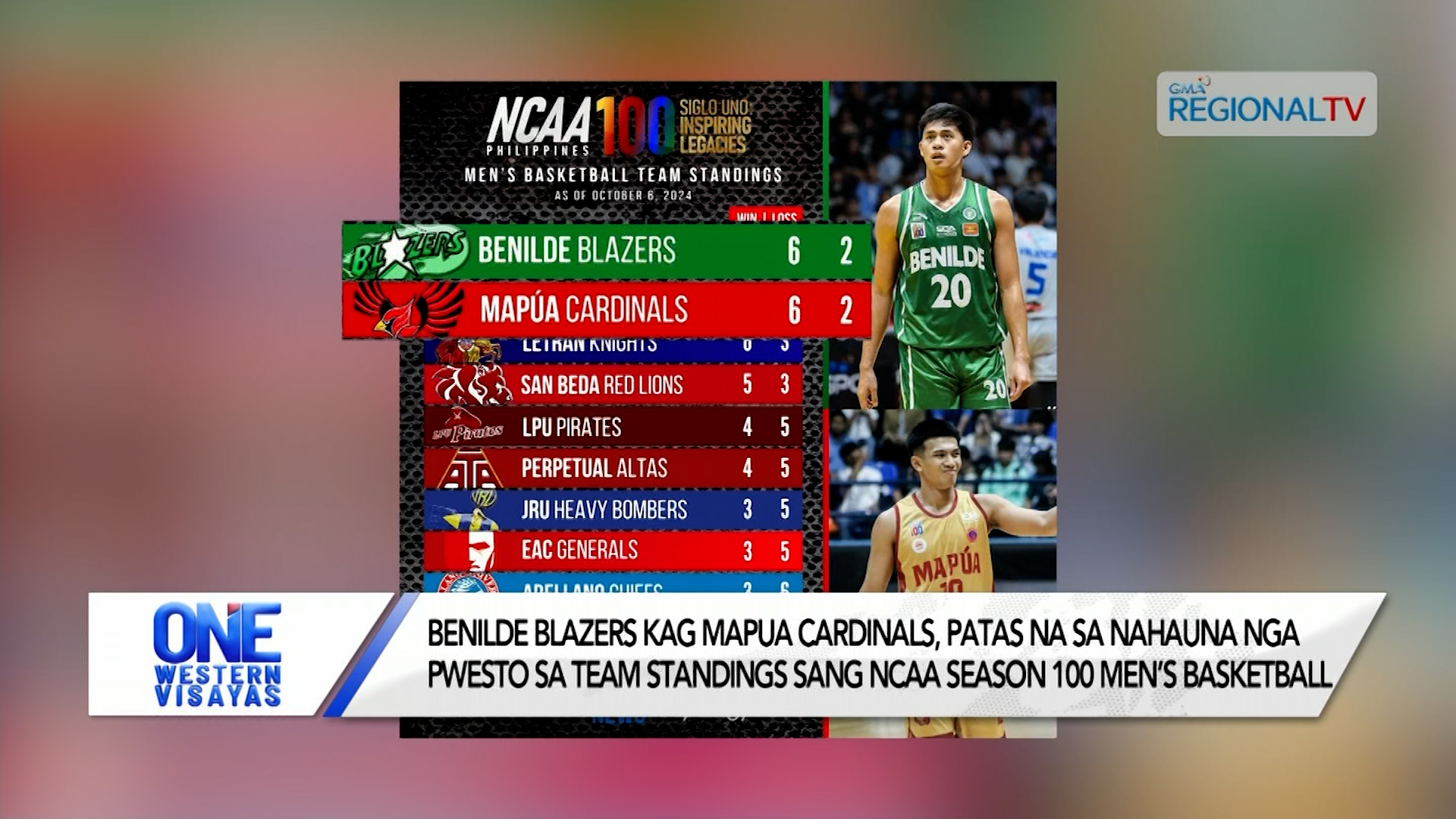 Benilde Blazers kag Mapua Cardinals, Patas na sa Nahauna nga Pwesto