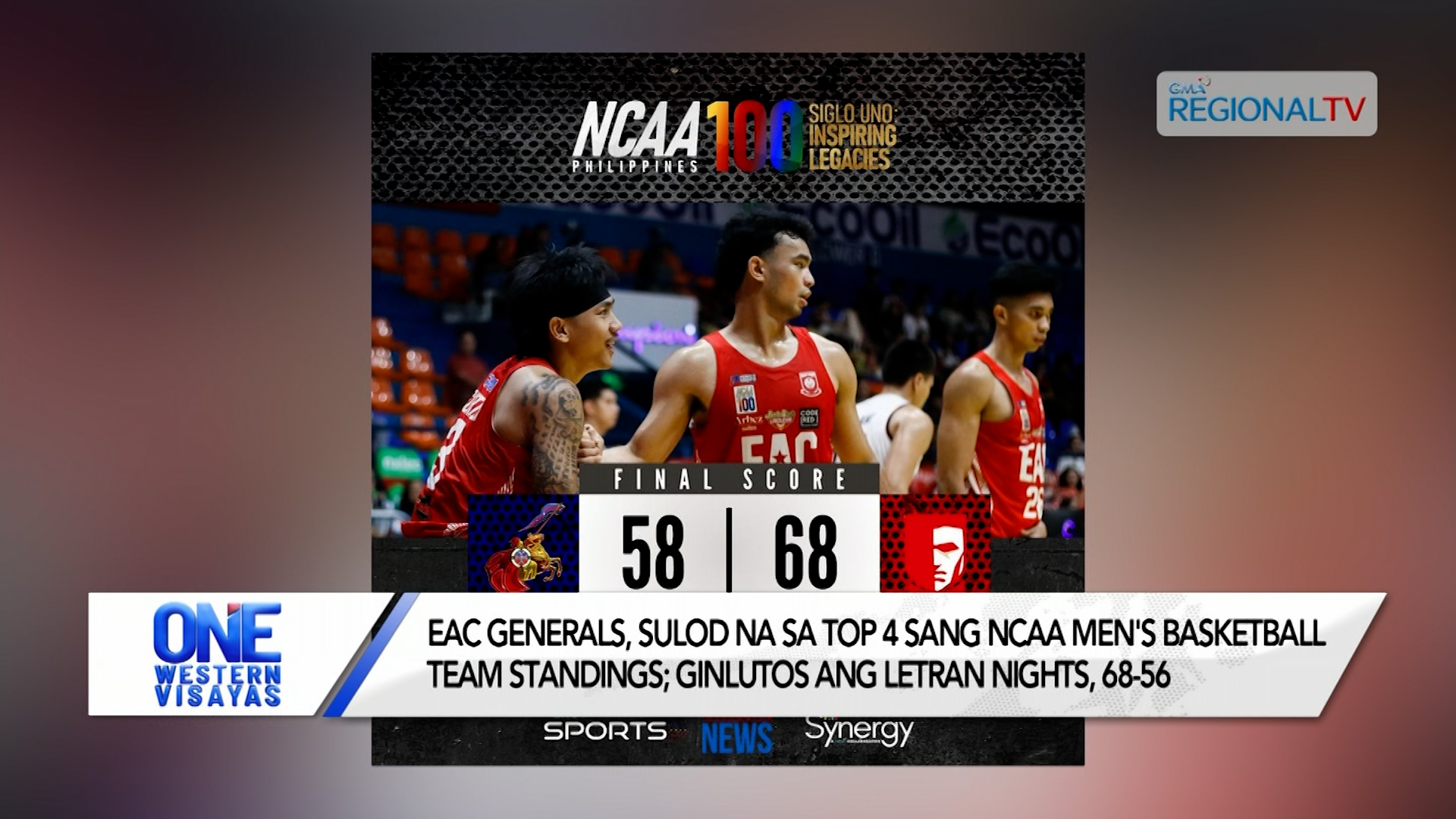 EAC Generals, sulod sa top 4 sang NCAA Men’s Basketball; daog sa Letran Knights