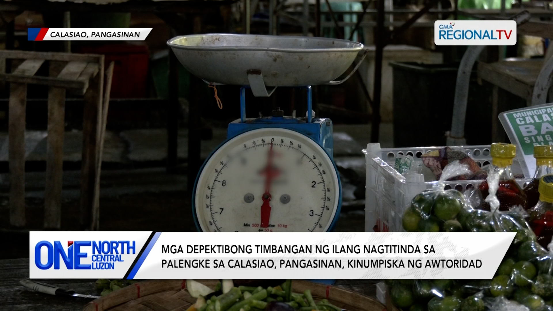 Mga depektibong timbangan sa palengke sa Calasiao, Pangasinan, kinumpiska