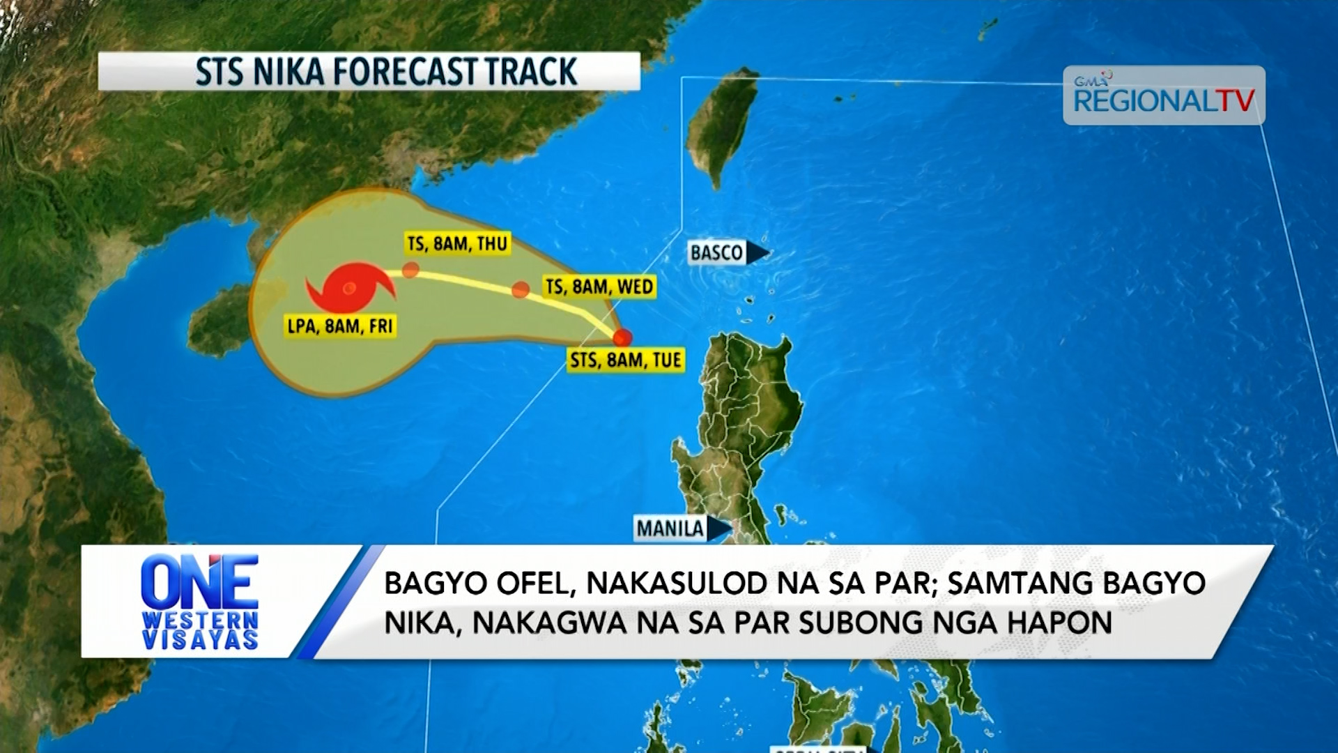 Bagyo Ofel, nakasulod na sa PAR; samtang Bagyo Nika, nakagwa na sa PAR