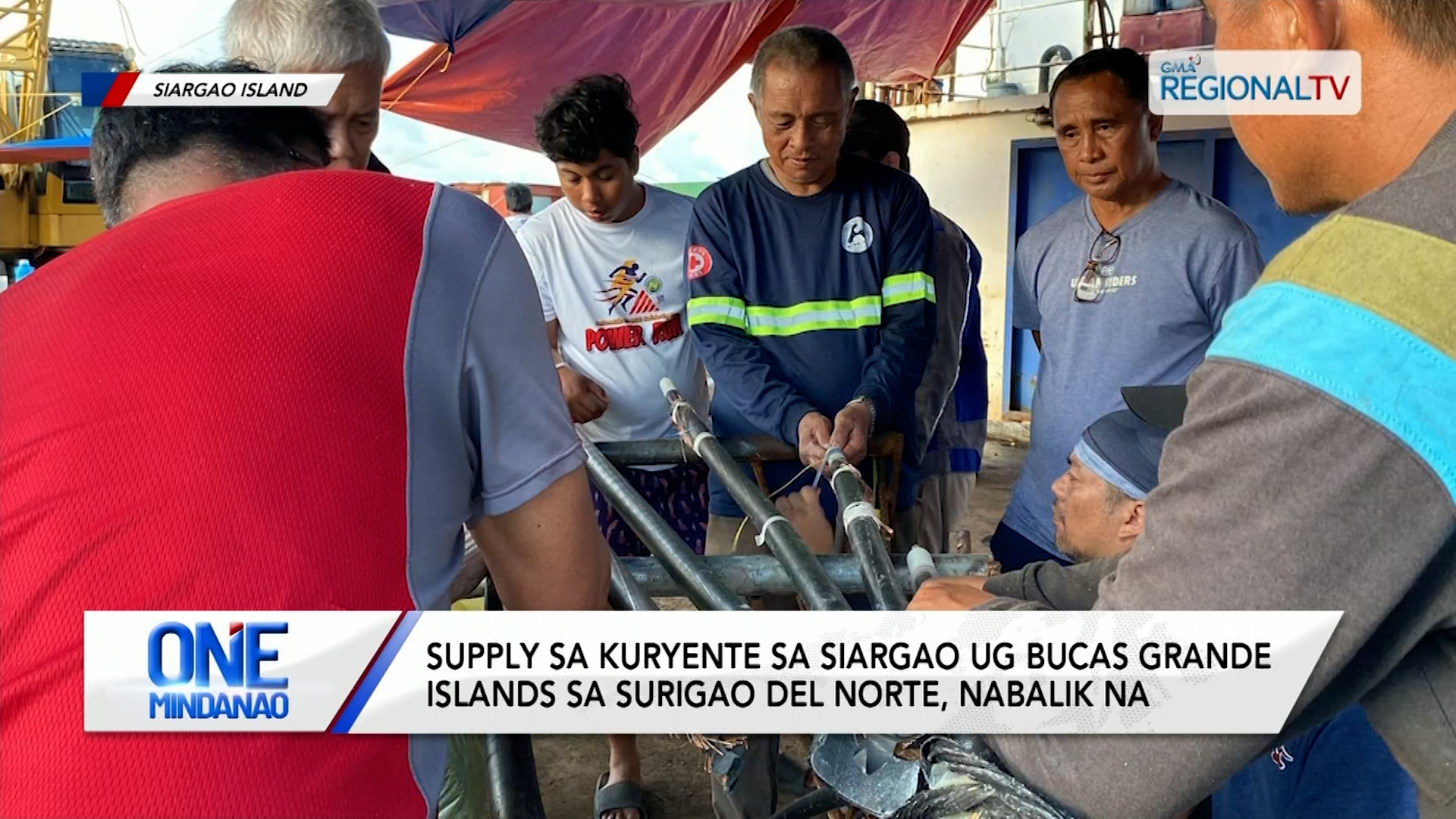 Supply sa kuryente sa Siargao ug Bucas Grande Islands, nabalik na