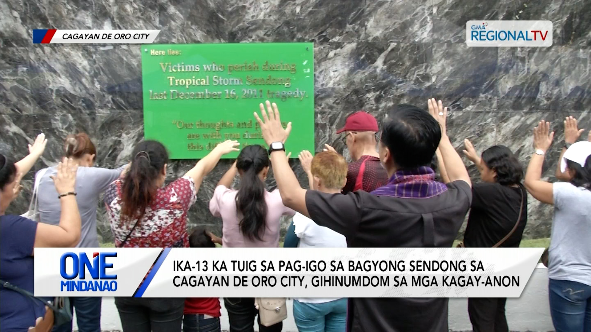 Ika-13 ka tuig a Bagyong Sendong sa Cagayan de Oro City, gihinumdom