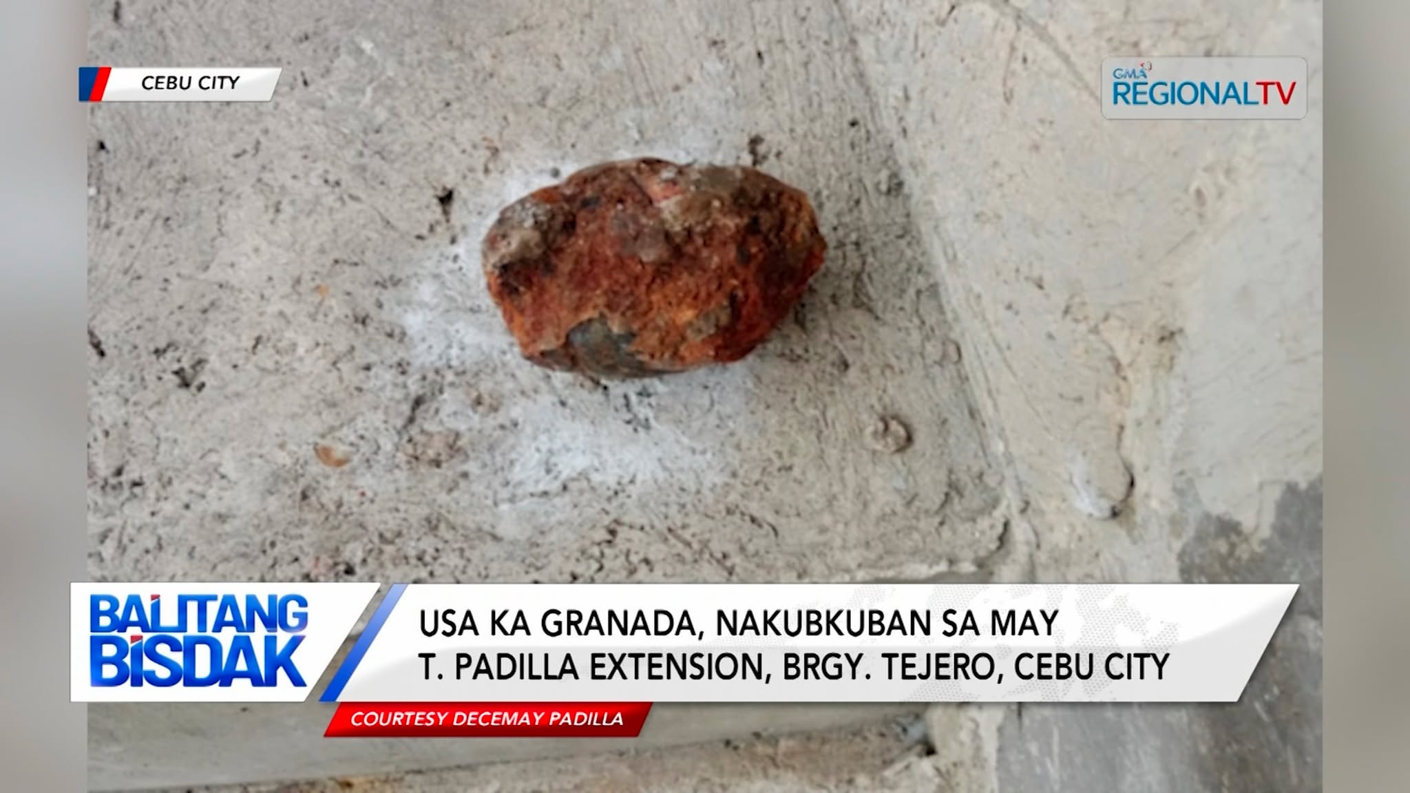 Granada, nakubkuban sa may T. Padilla Extension, Brgy. Tejero, Cebu City