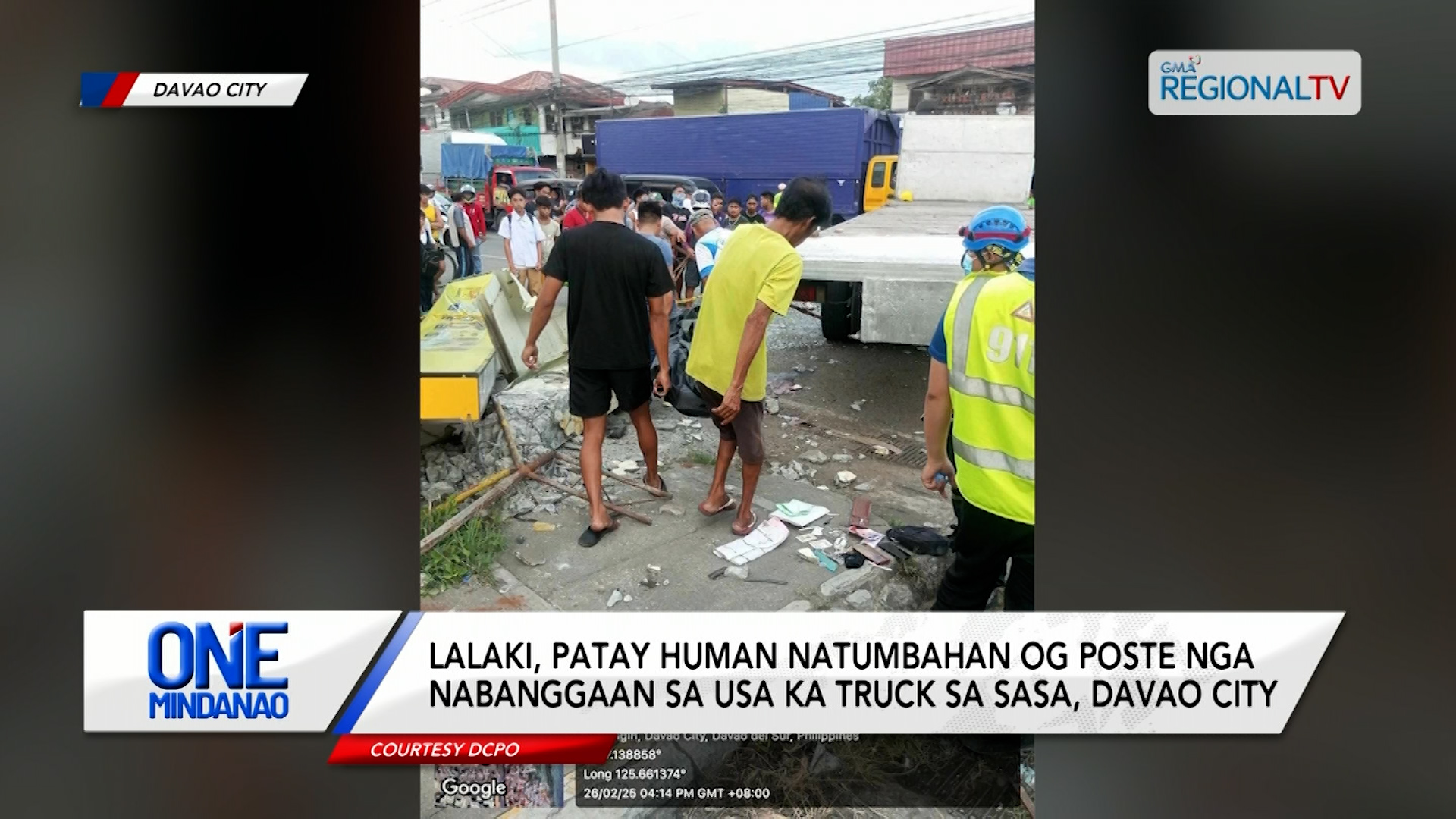 Lalaki, patay human natumbahan og poste nga nabanggaan sa truck.