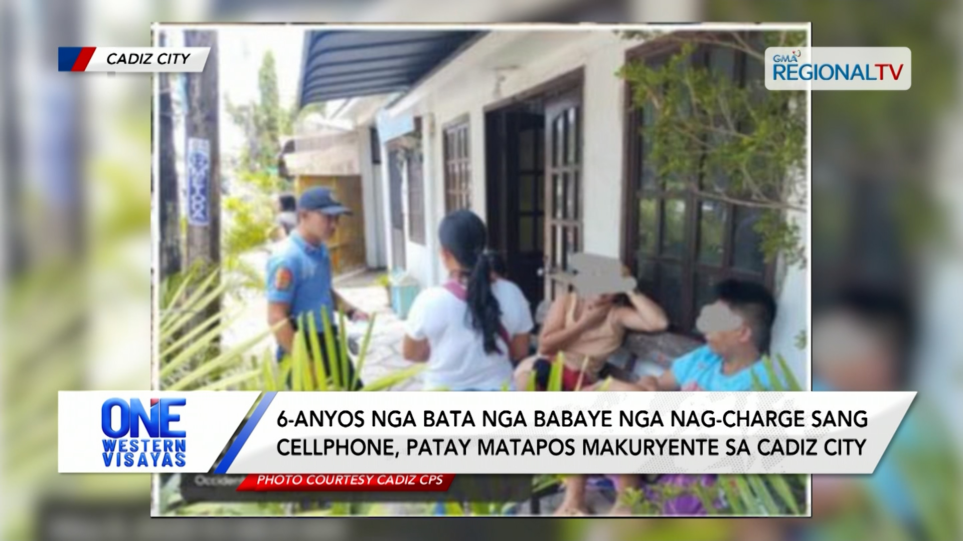 6-anyos nga bata nga nag-charge sang cellphone, nakuryente sa Cadiz City