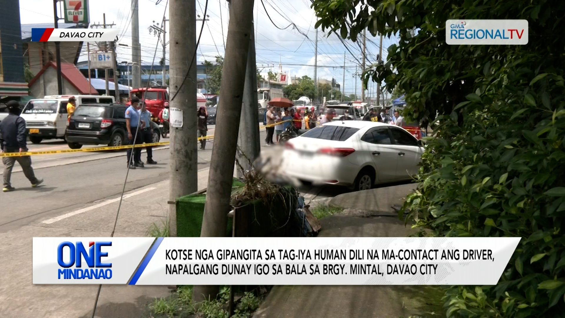 Kotseng gipangita kay dili na ma-contact ang driver, napalgang dunay igo sa bala