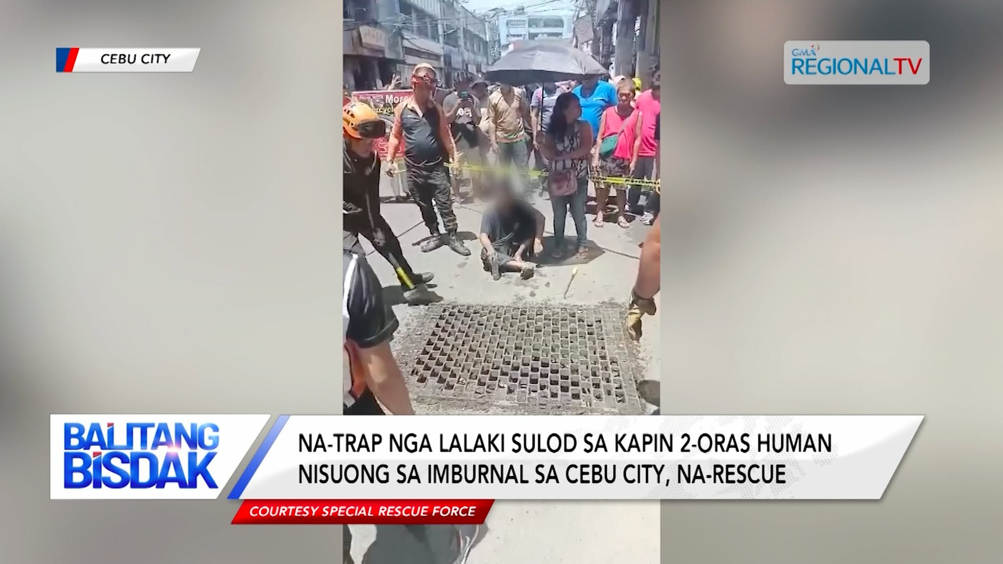 Na-trap nga lalaki human nisuong sa imburnal sa Cebu City, naluwas