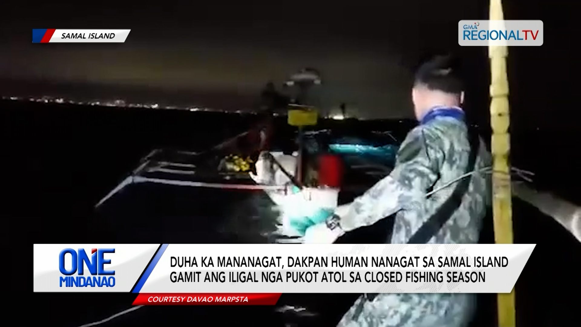 Duha ka mananagat, dakpan human Samal Island nga migamit og iligal nga pukot