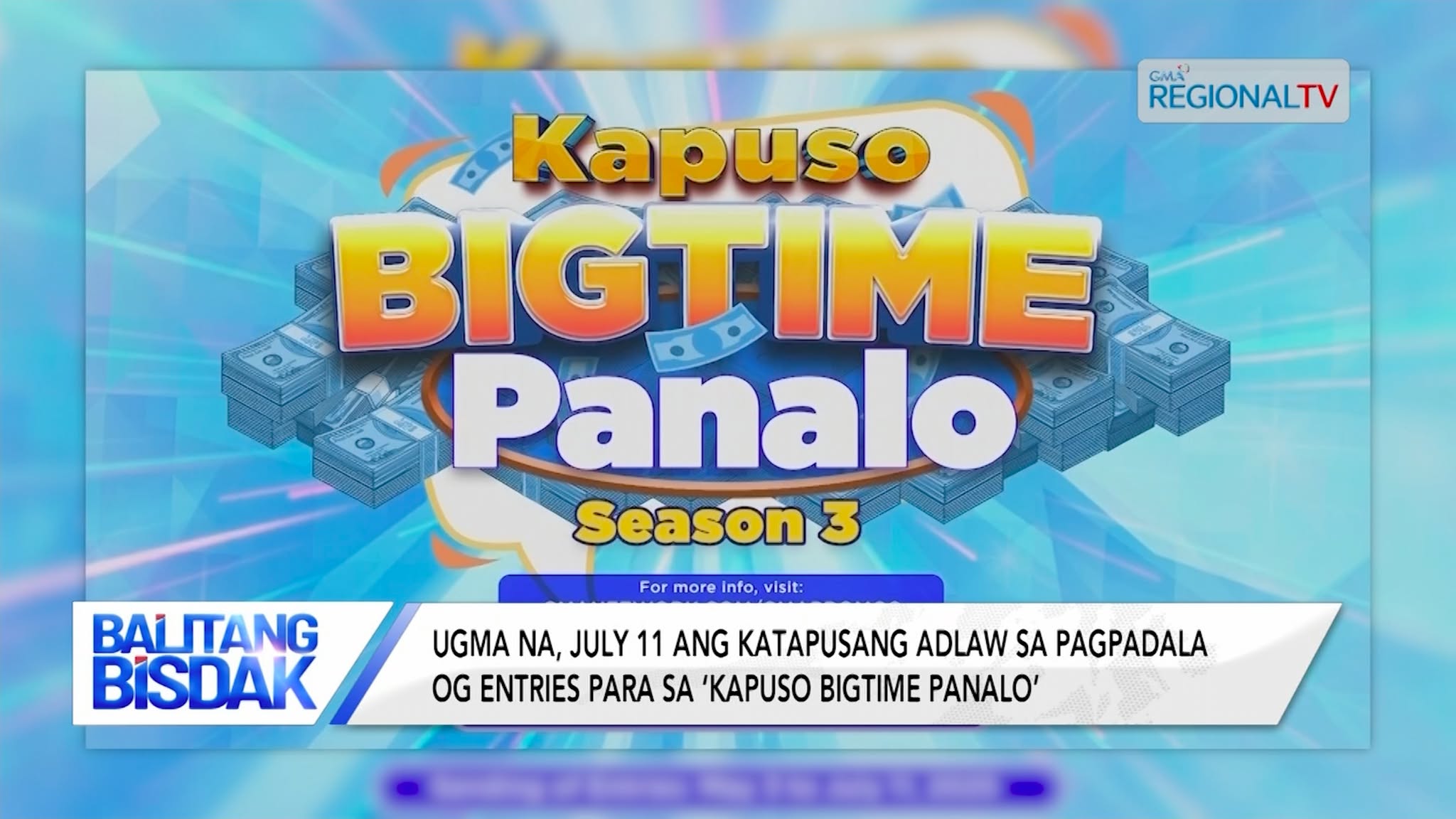 Ugma na ang deadline sa sending sa entries sa 'Kapuso Bigtime Panalo'