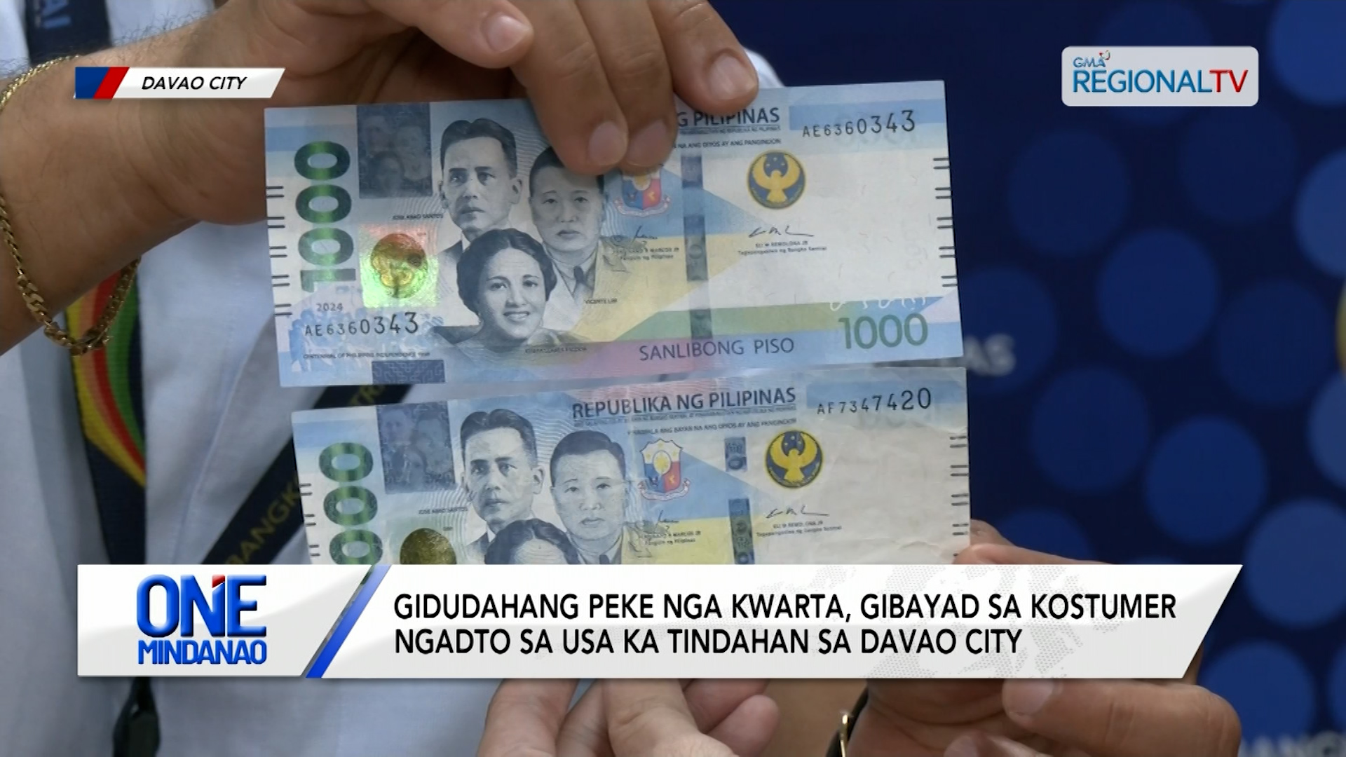 Gidudahang peke nga kwarta, gibayad sa kostumer sa Davao City | One Mindanao