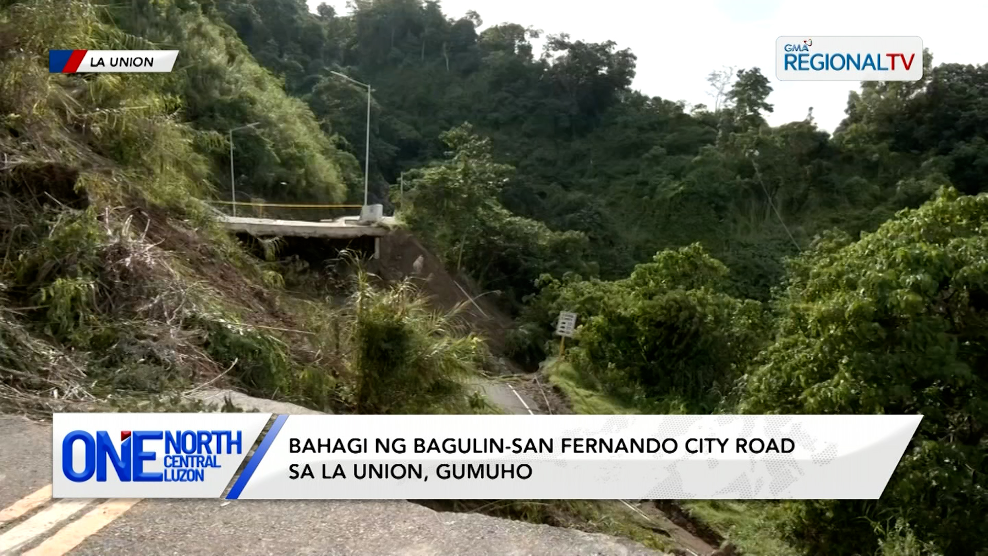 Bahagi ng Bagulin-San Fernando City Road, gumuho dahil sa STY Nando | One North Central Luzon