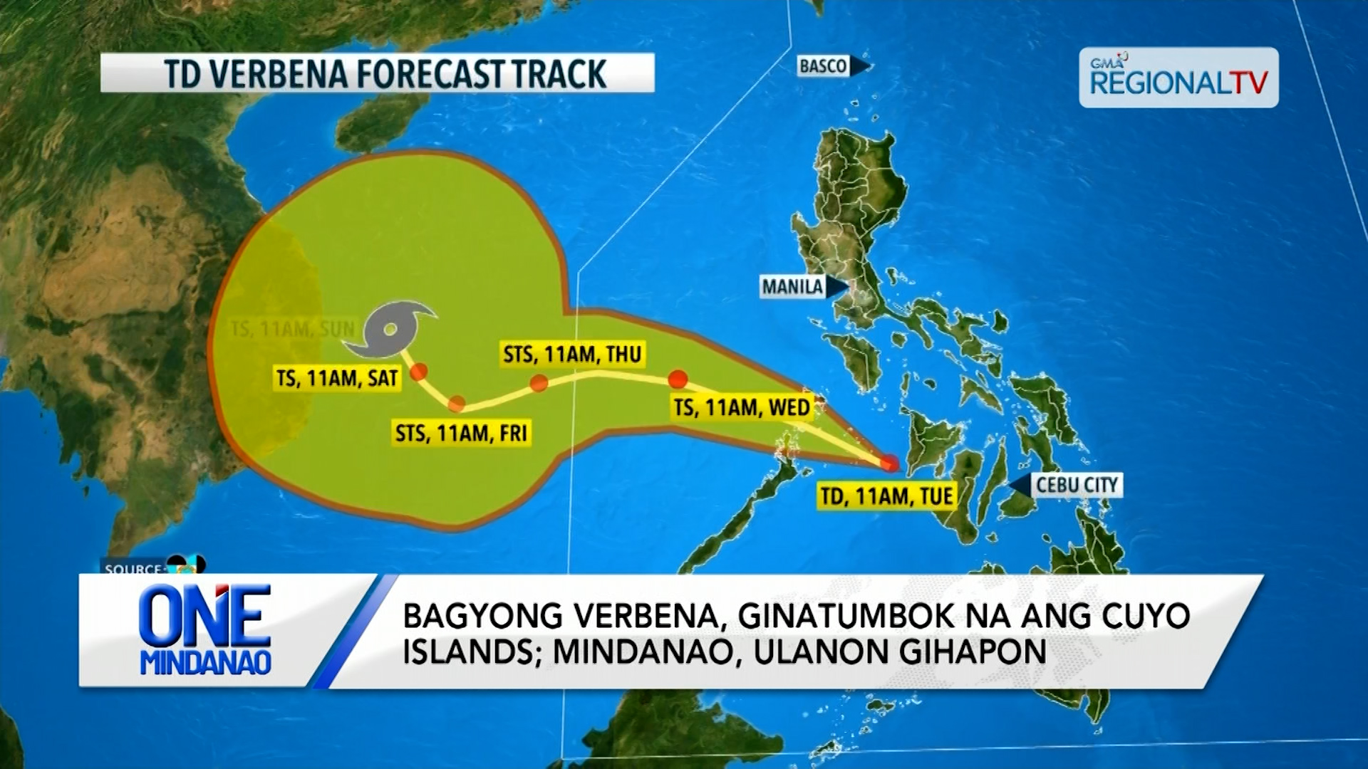 Bagyong Verbena, ginatumbok na ang Cuyo Islands | One Mindanao