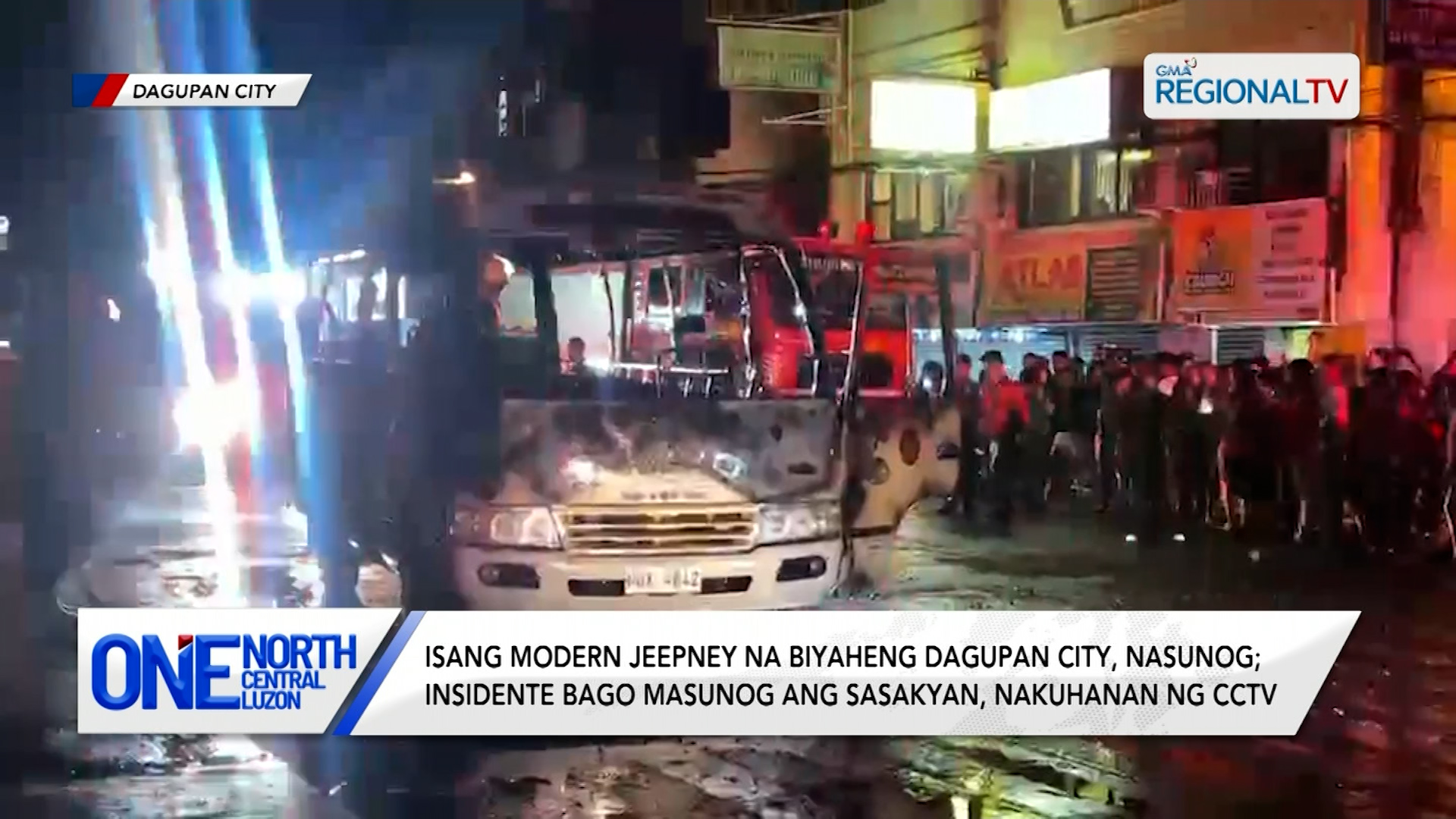 Isang modern jeepney na biyaheng Dagupan City, nasunog | One North Central Luzon