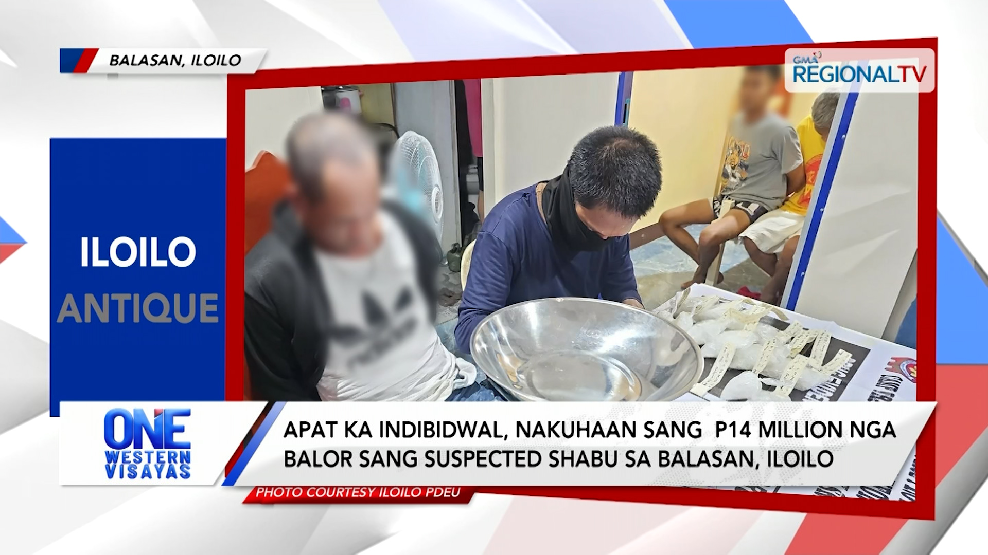 4 indibidwal, nakuhaan sang  P14 million balor sang suspected shabu sa Balasan | One Western Visayas