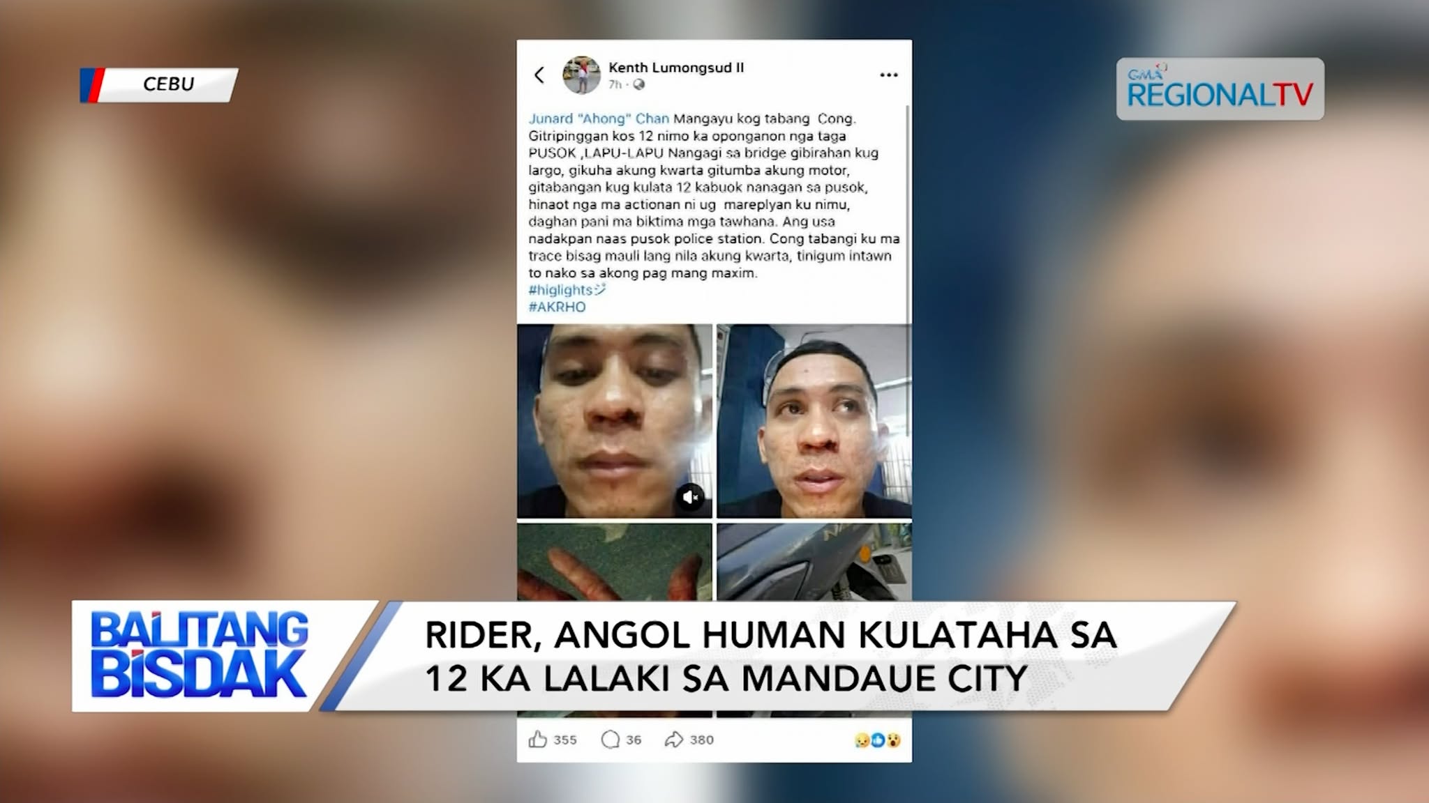 Rider, angol Human kulataha sa 12 ka Lalaki sa Mandaue City | Balitang Bisdak