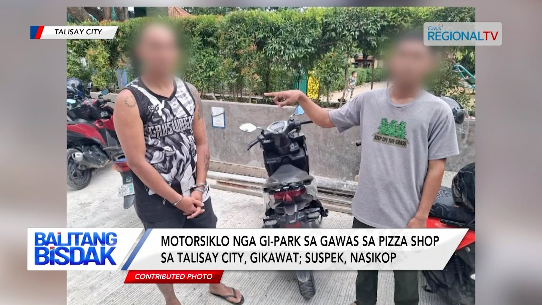 Motorsiklo nga Gi-Park sa gawas sa Pizza Shop, Gikawat | Balitang Bisdak