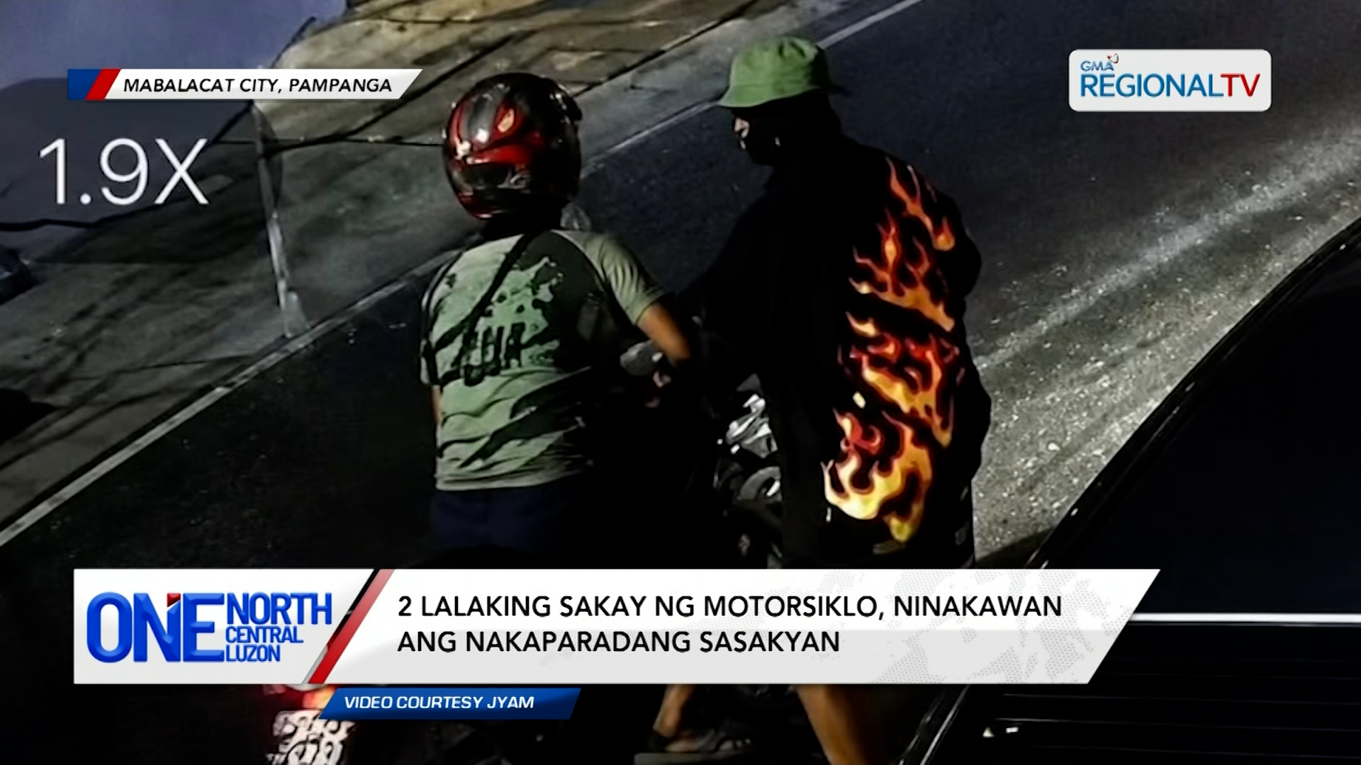 2 lalaking sakay ng motorsiklo, ninakawan ang nakaparadang sasakyan | One North Central Luzon