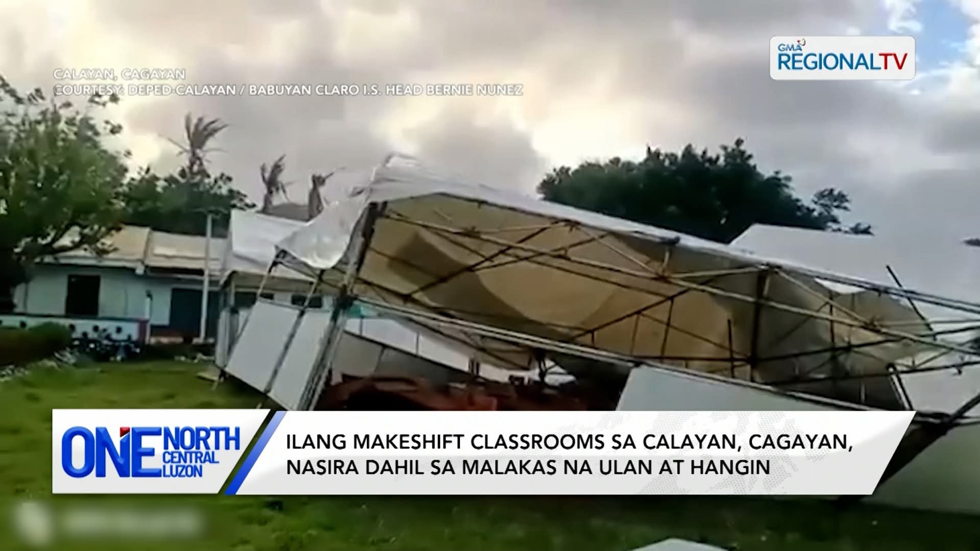 Makeshift classrooms sa Calayan, Cagayan, nasira dahil sa ulan at hangin | One North Central Luzon
