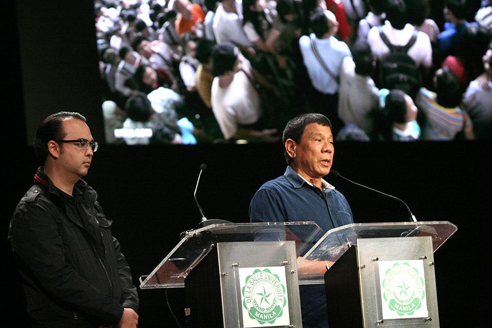 Duterte Cayetano Attend Dlsu Presidential Debate Photos Gma News Online 