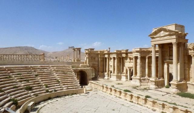A general view taken on March 27, 2016 shows the theater in the ancient Syrian city of Palmyra, after government troops recaptured the UNESCO world heritage site from Islamic State (IS) group jihadists on March 27, 2016. File photo