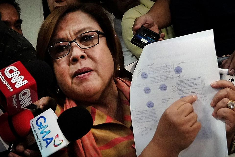 De Lima Laughs Off Duterte's 'drug Matrix' 