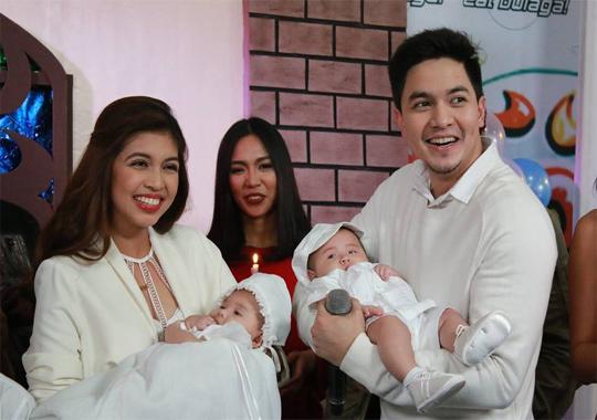 IN PHOTOS: Kambal nina Alden at Maine, bininyagan na | GMA News Online