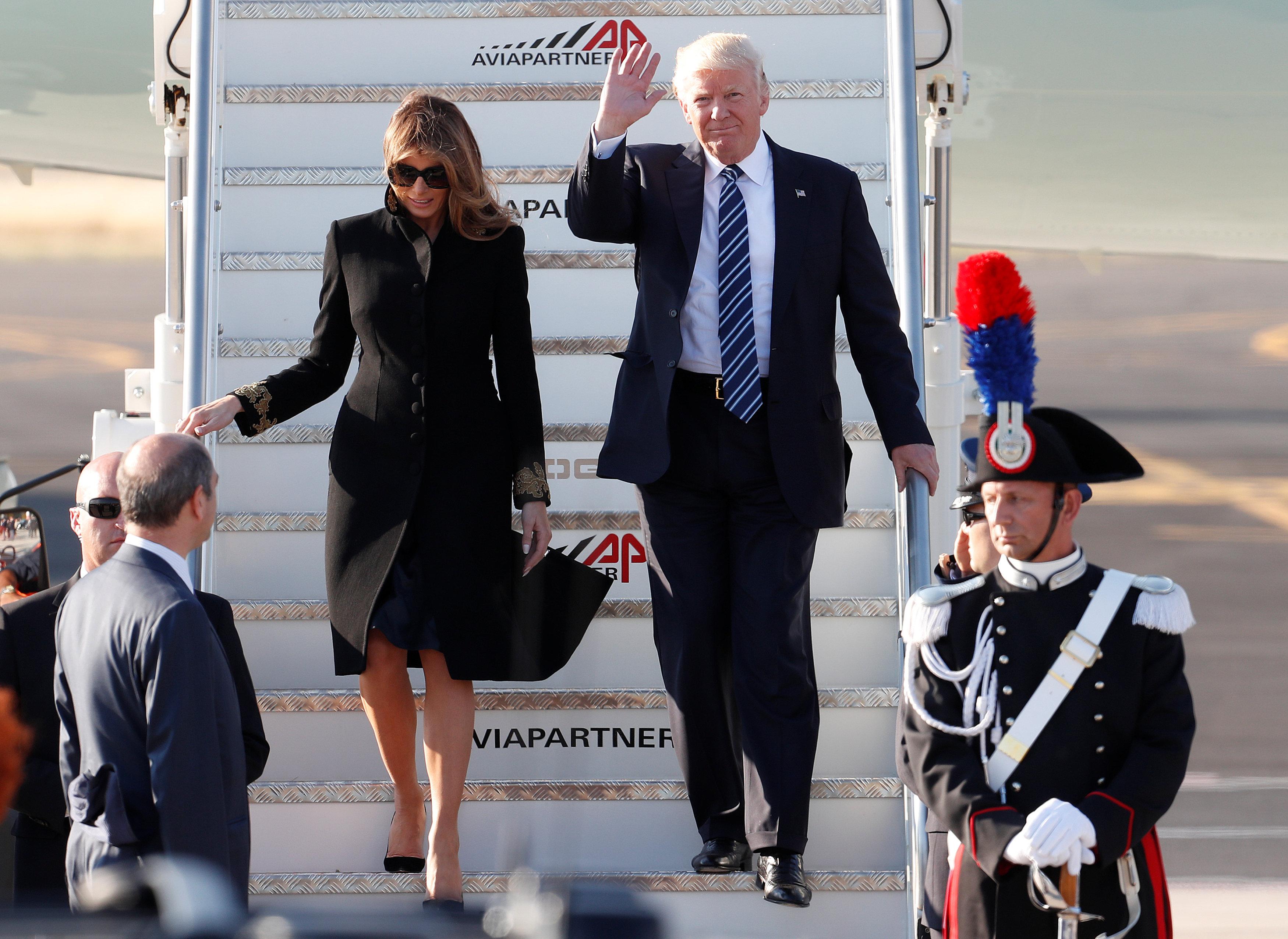 Trump arrives in Italy to meet Pope Francis, Italian leaders │ GMA News ...