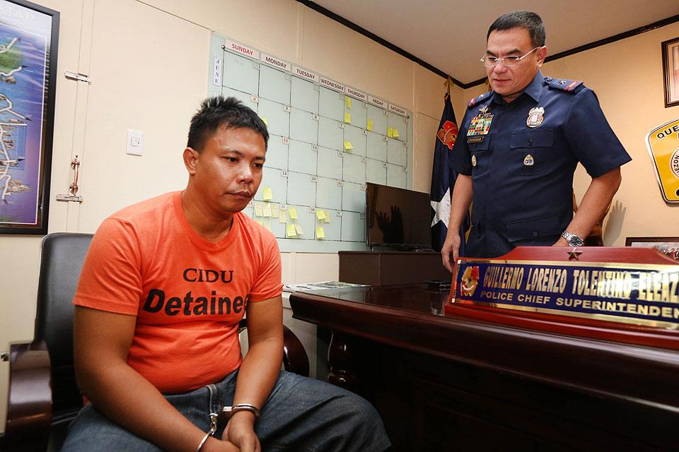 Cop who killed own wife and child faces QCPD chief Photos GMA News