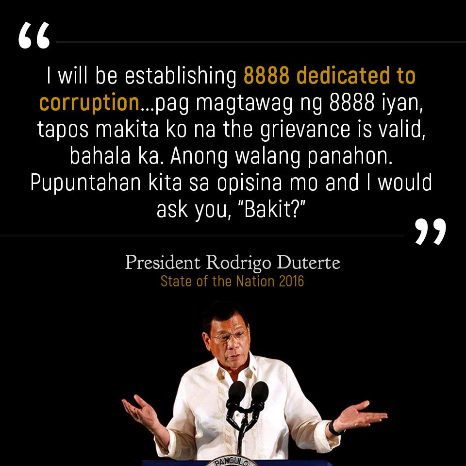 Duterte’s first SONA, one year later: 8888, the citizens’ complaint ...