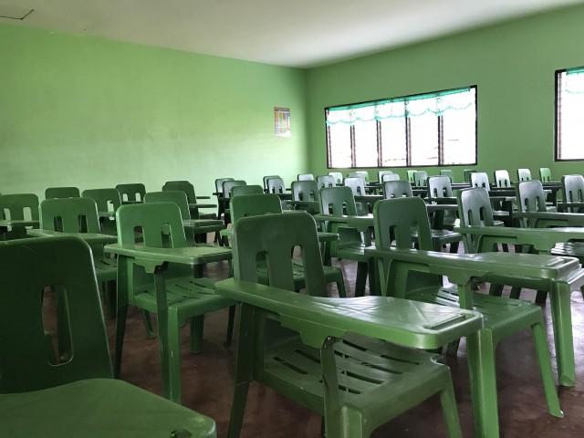 Isang classroom na kinumpuni ng mga sundalo pwede na magamit ng mga estudyante. PHOTO BY PEEWEE BACUÑO