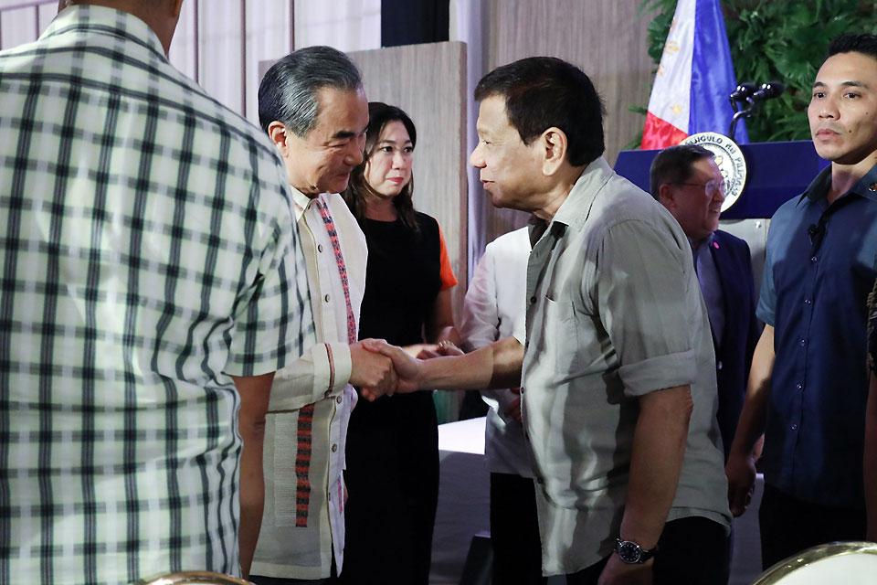 Duterte Meets Chinese Foreign Minister Wang In Davao City 